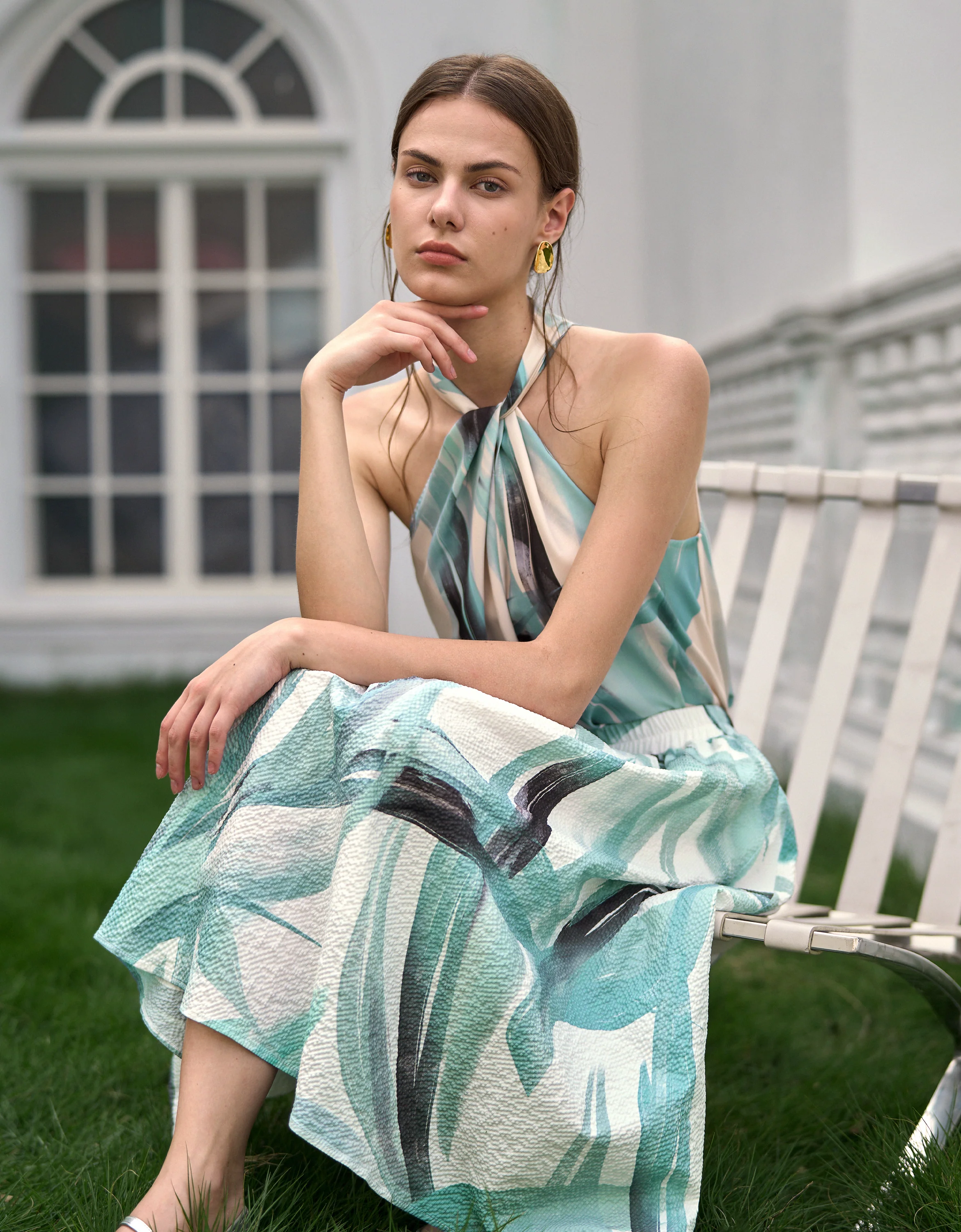 Bubble Fabric Art Print Skirt - Image 3