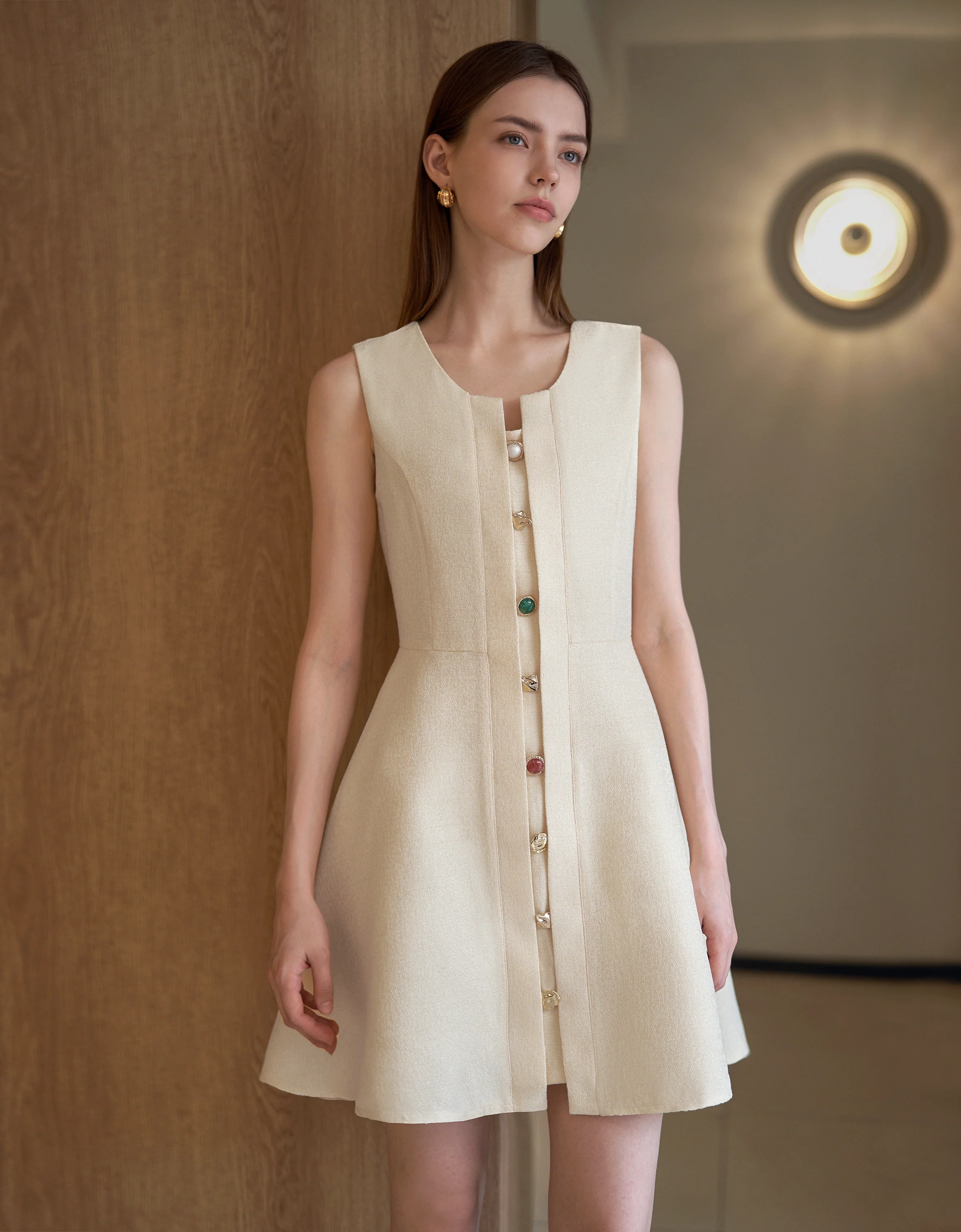 Button Front A-line Dress - Image 15