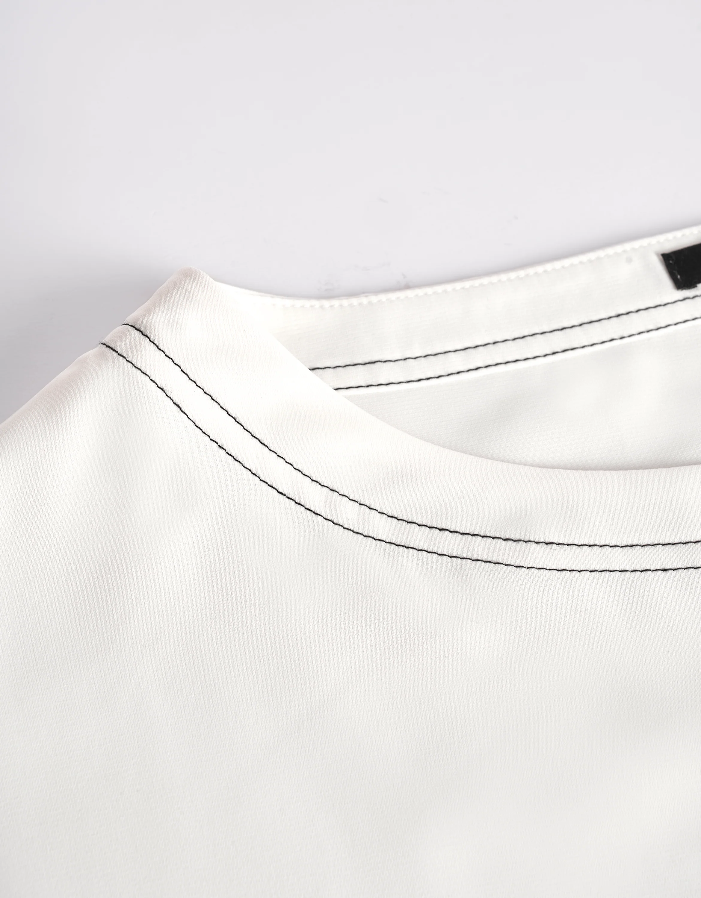 Button Front Boat Neck Short Sleeve Top - Image 7