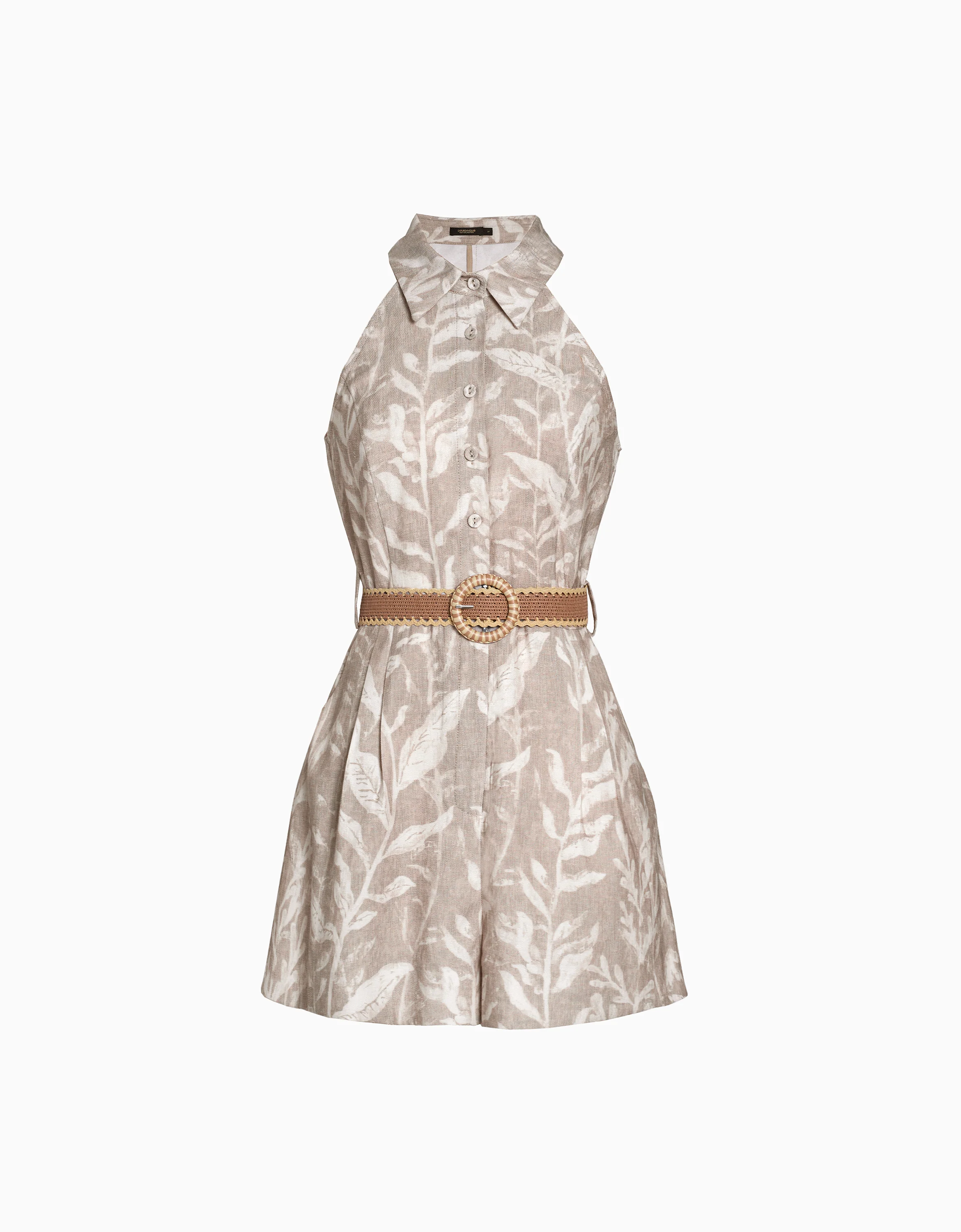 Button Front Flare Hem Romper - Image 23