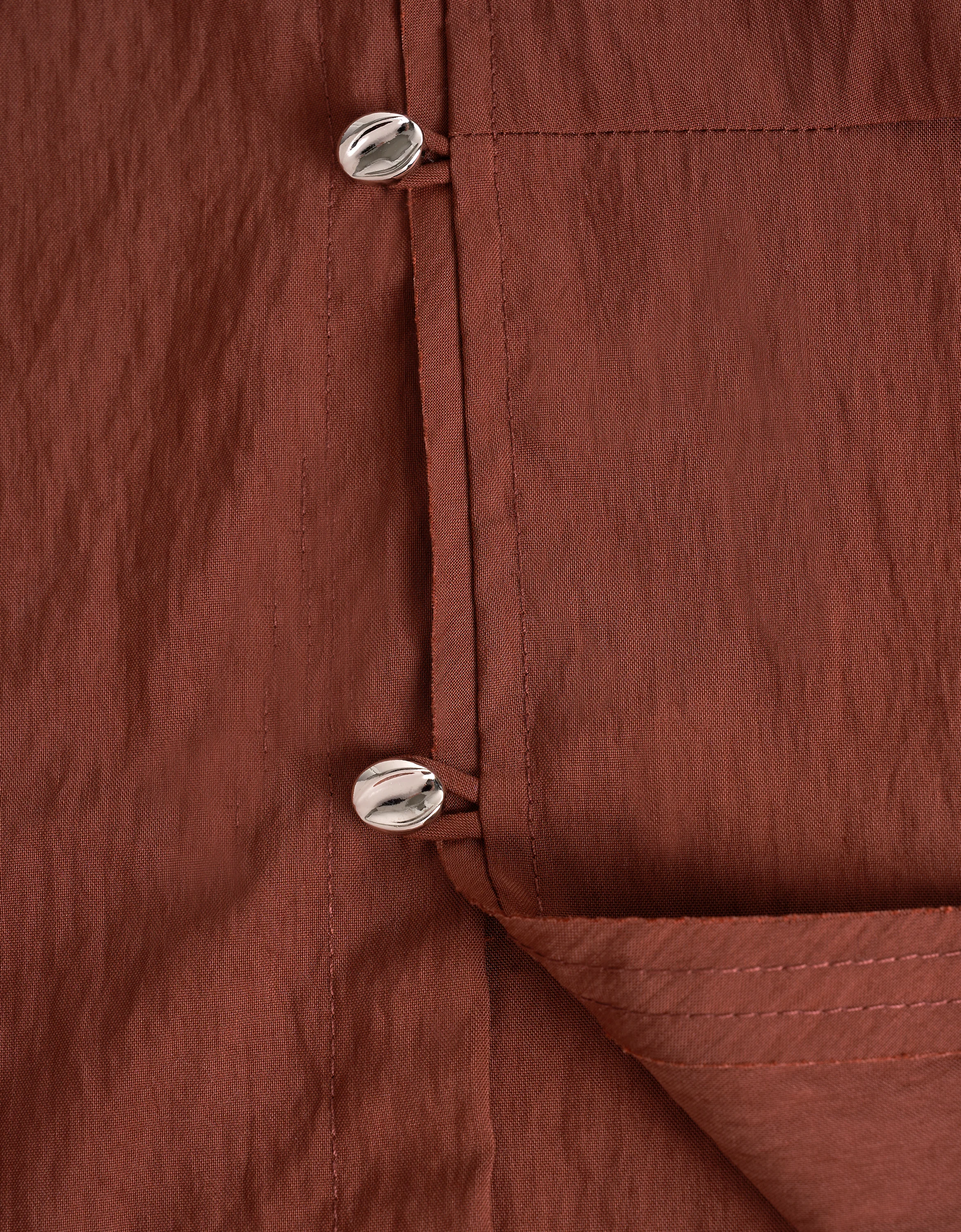 Button Front Pleated Asymmetric Top - Image 6