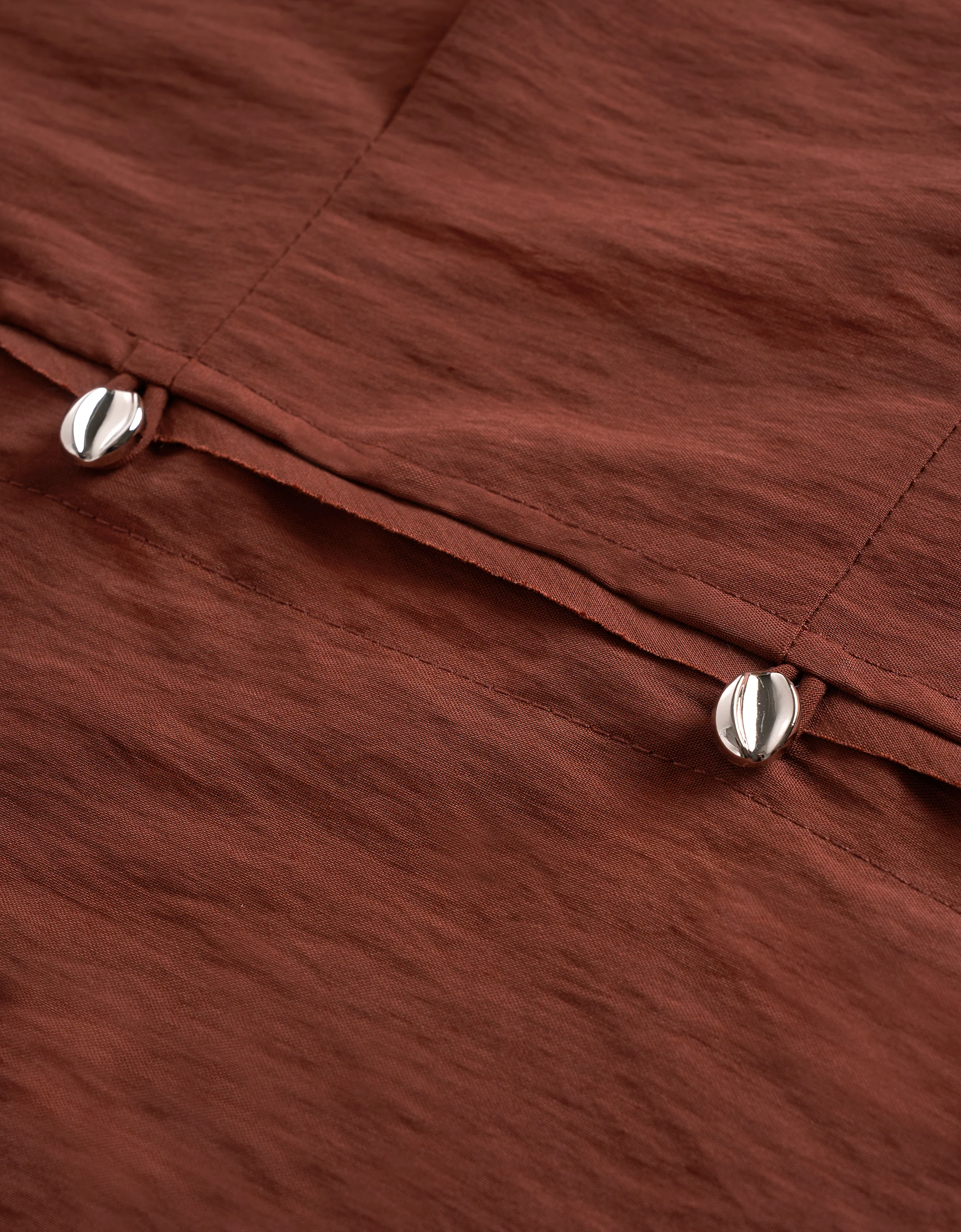 Button Front Pleated Asymmetric Top - Image 7
