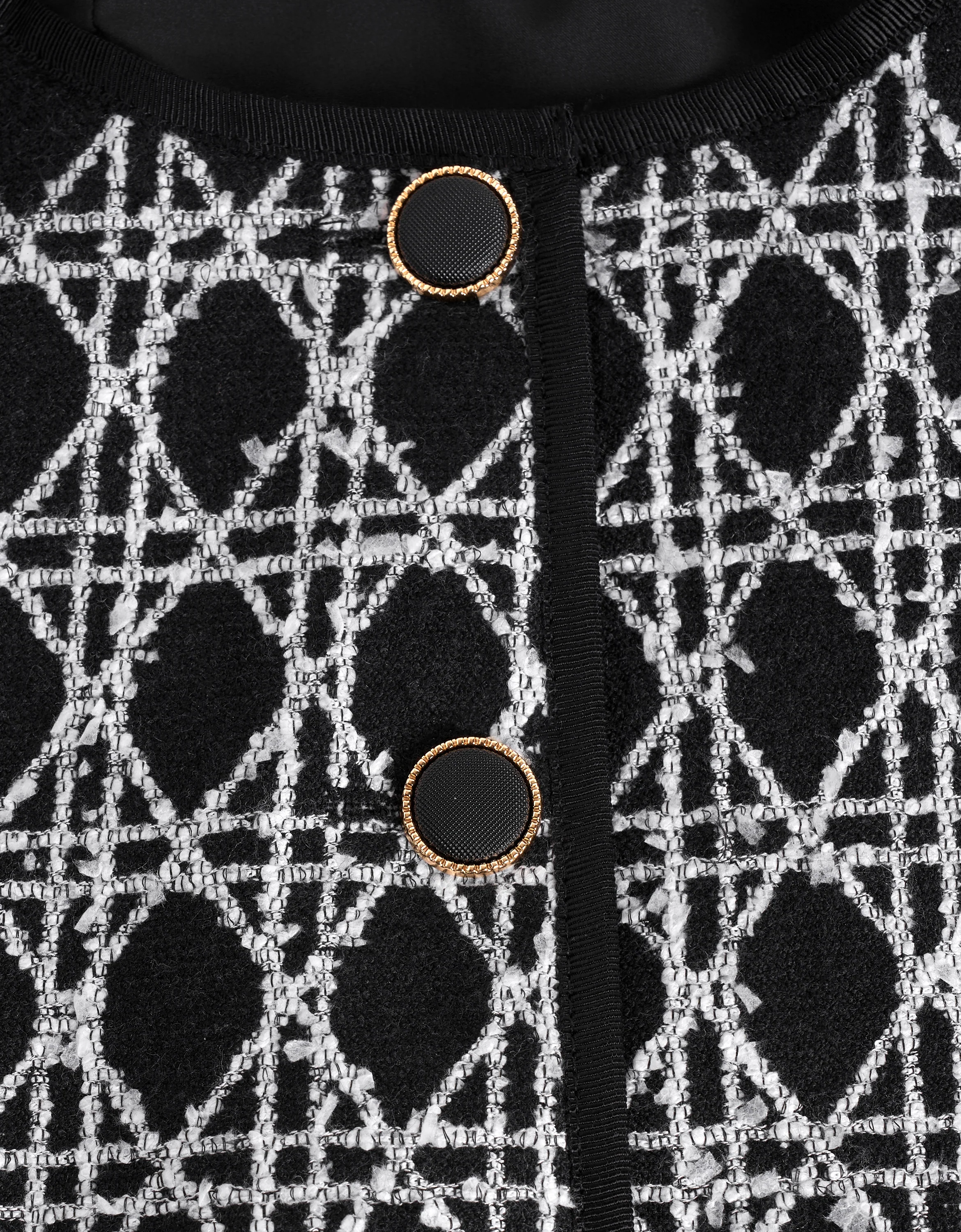 Button Front Round Neck Checkered Jacket - Image 12