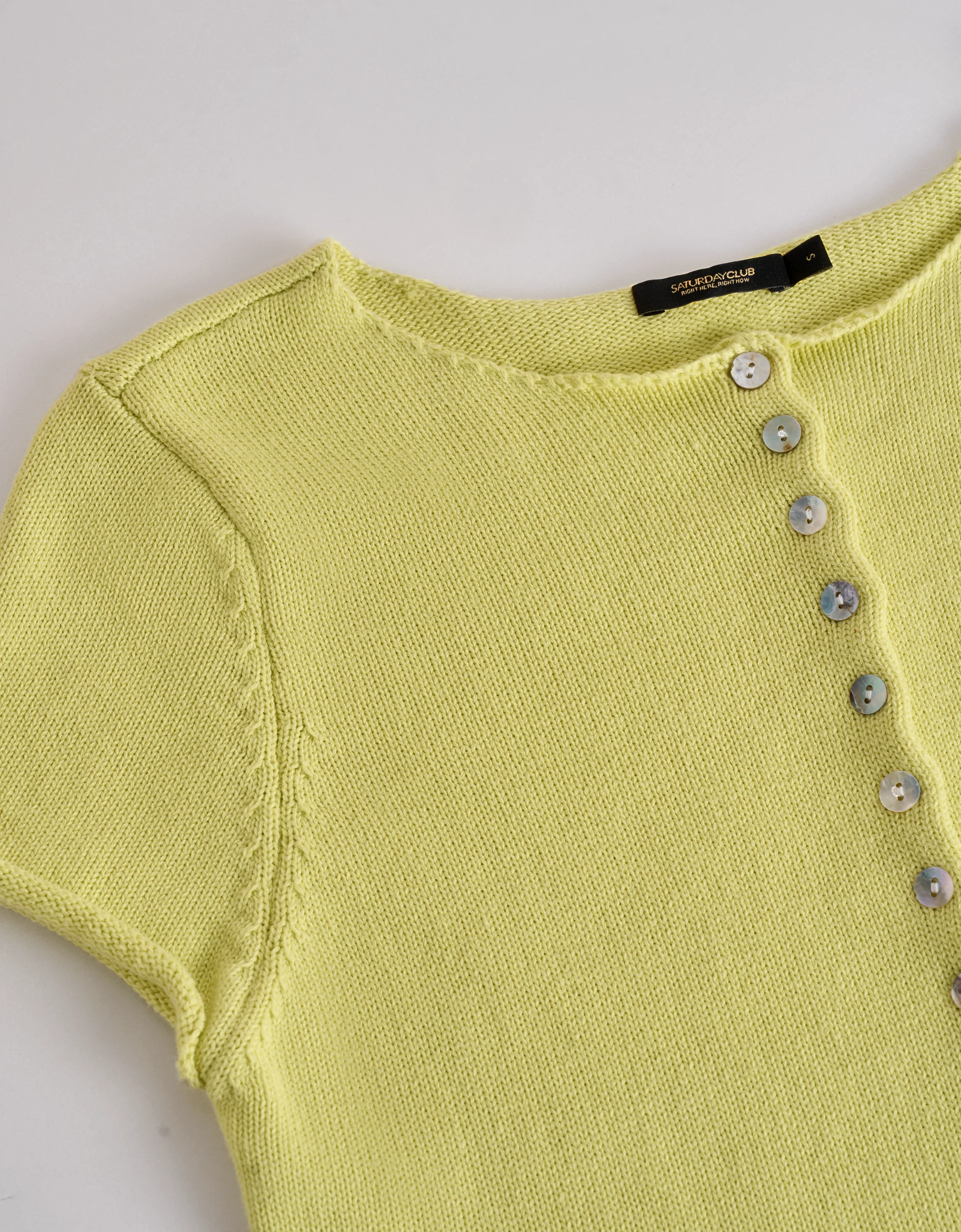 Button Front Short Sleeve Knit Top - Image 12