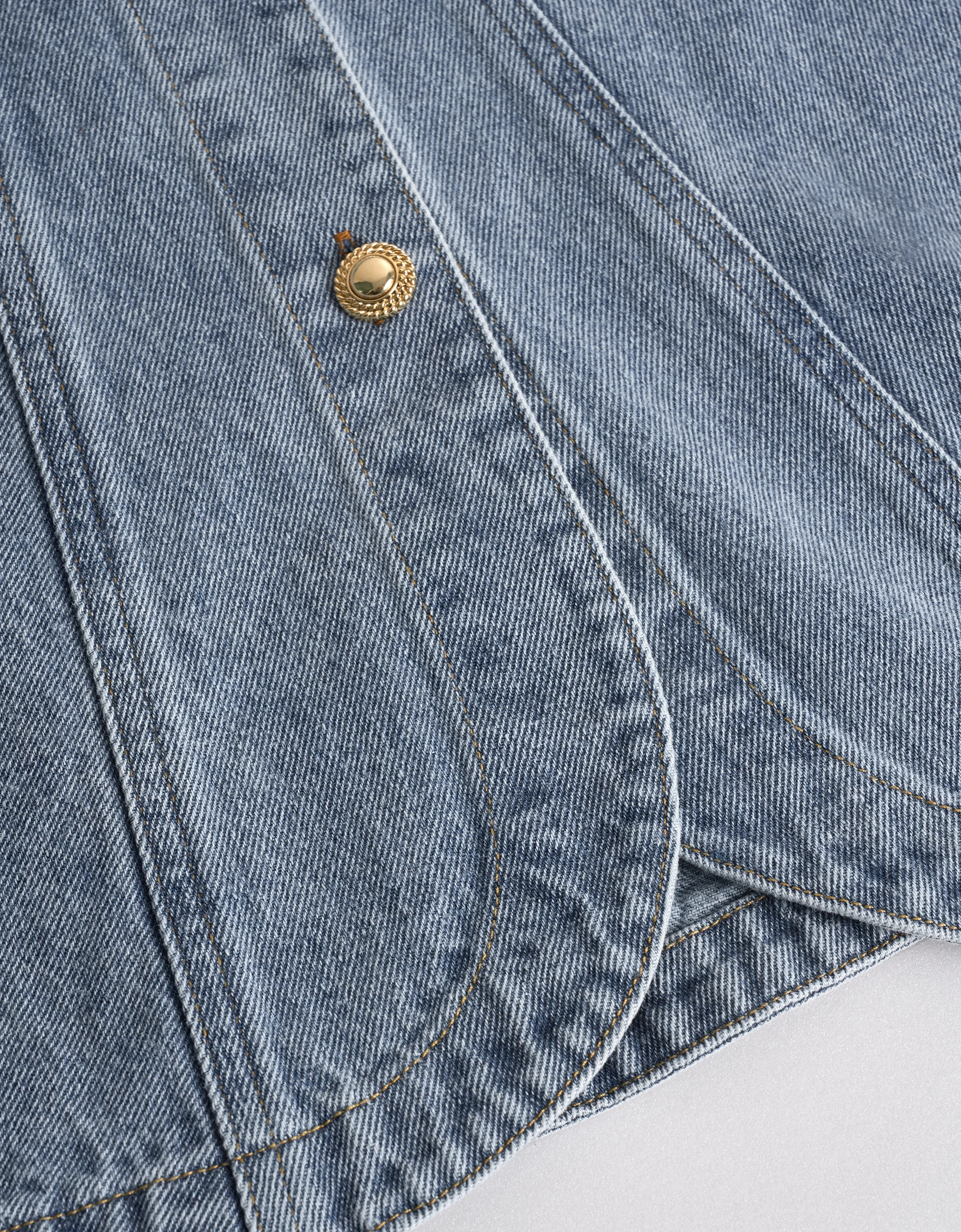 Button Front Sleeveless Denim Dress - Image 7