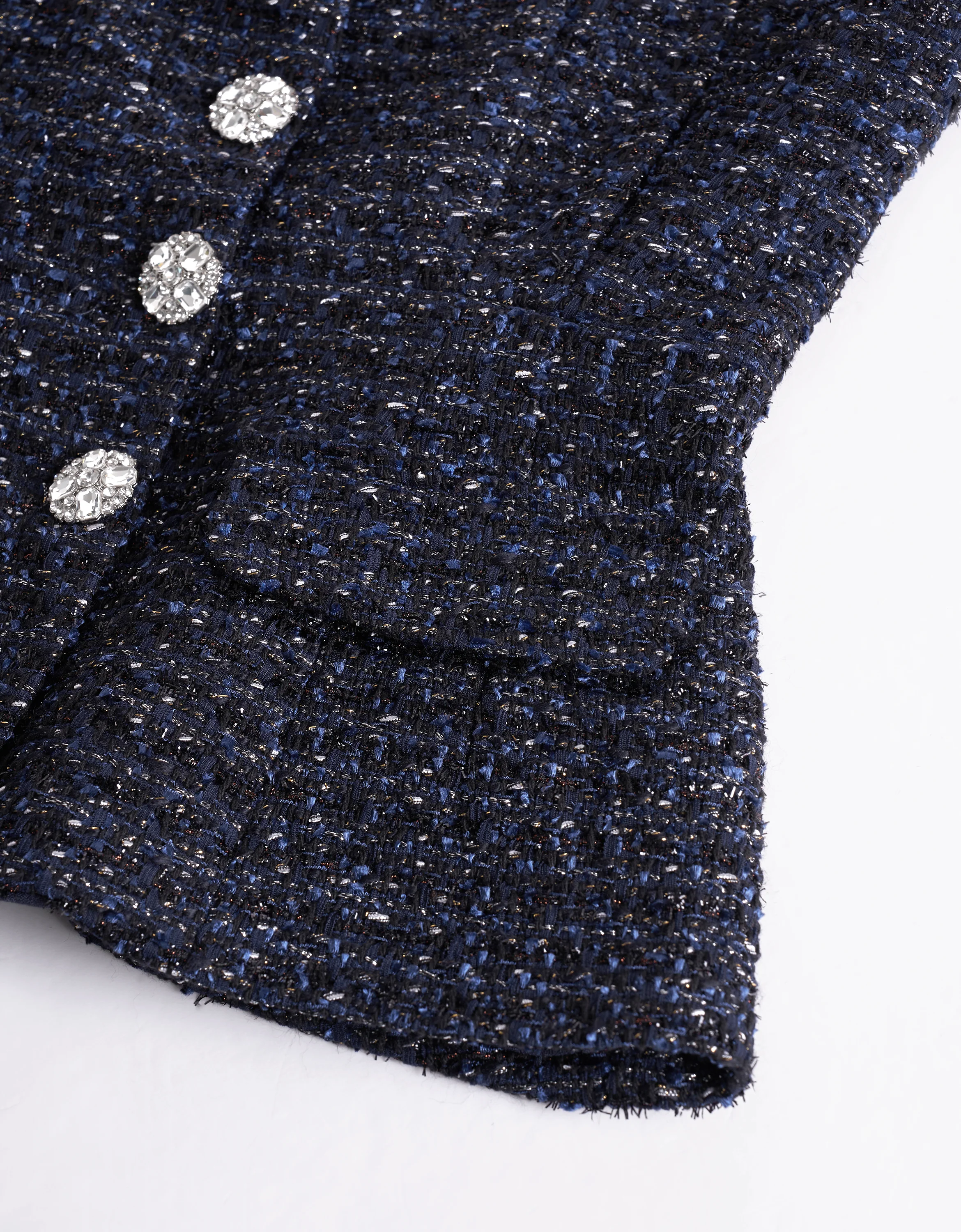 Button Front Sleeveless Tweed Vest - Image 14