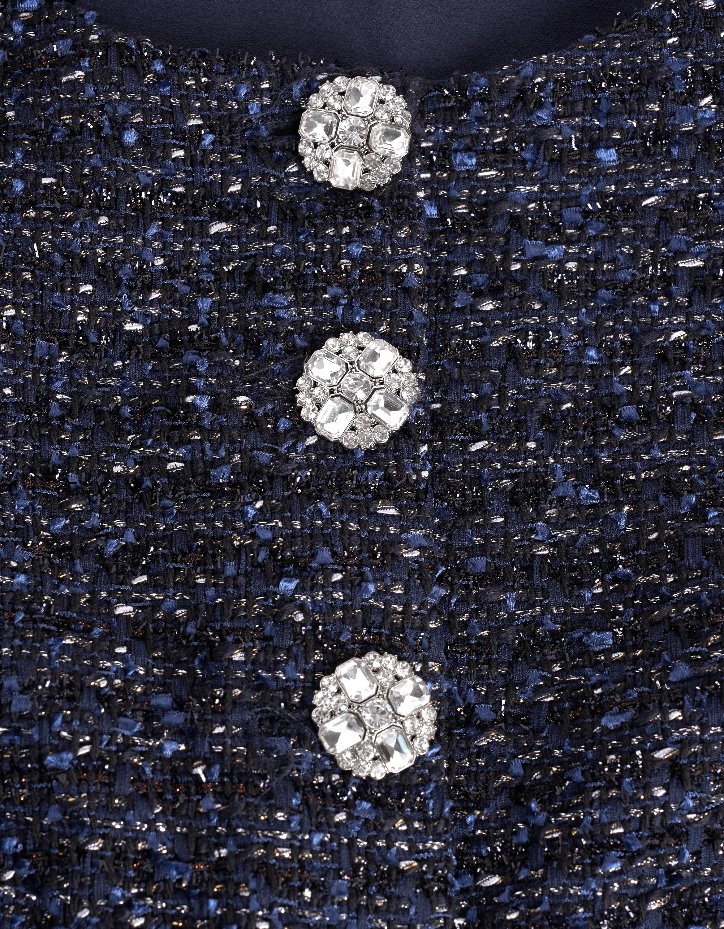 Button Front Sleeveless Tweed Vest - Image 15