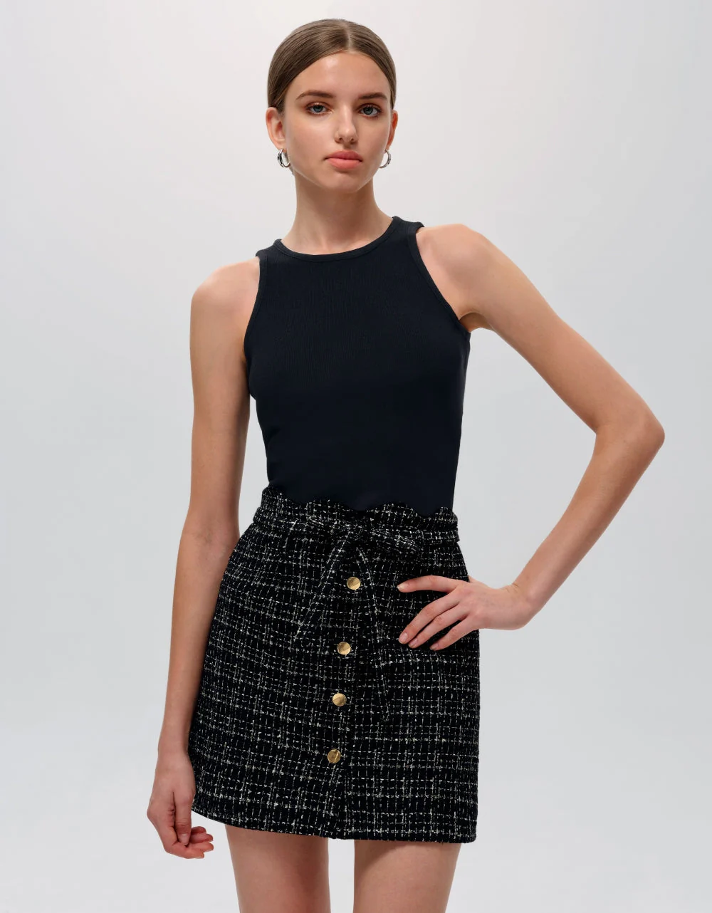 Button Tweed Skirt - Image 3