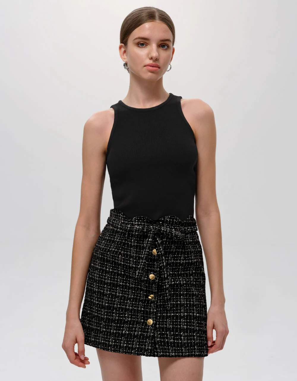 Button Tweed Skirt - Image 4