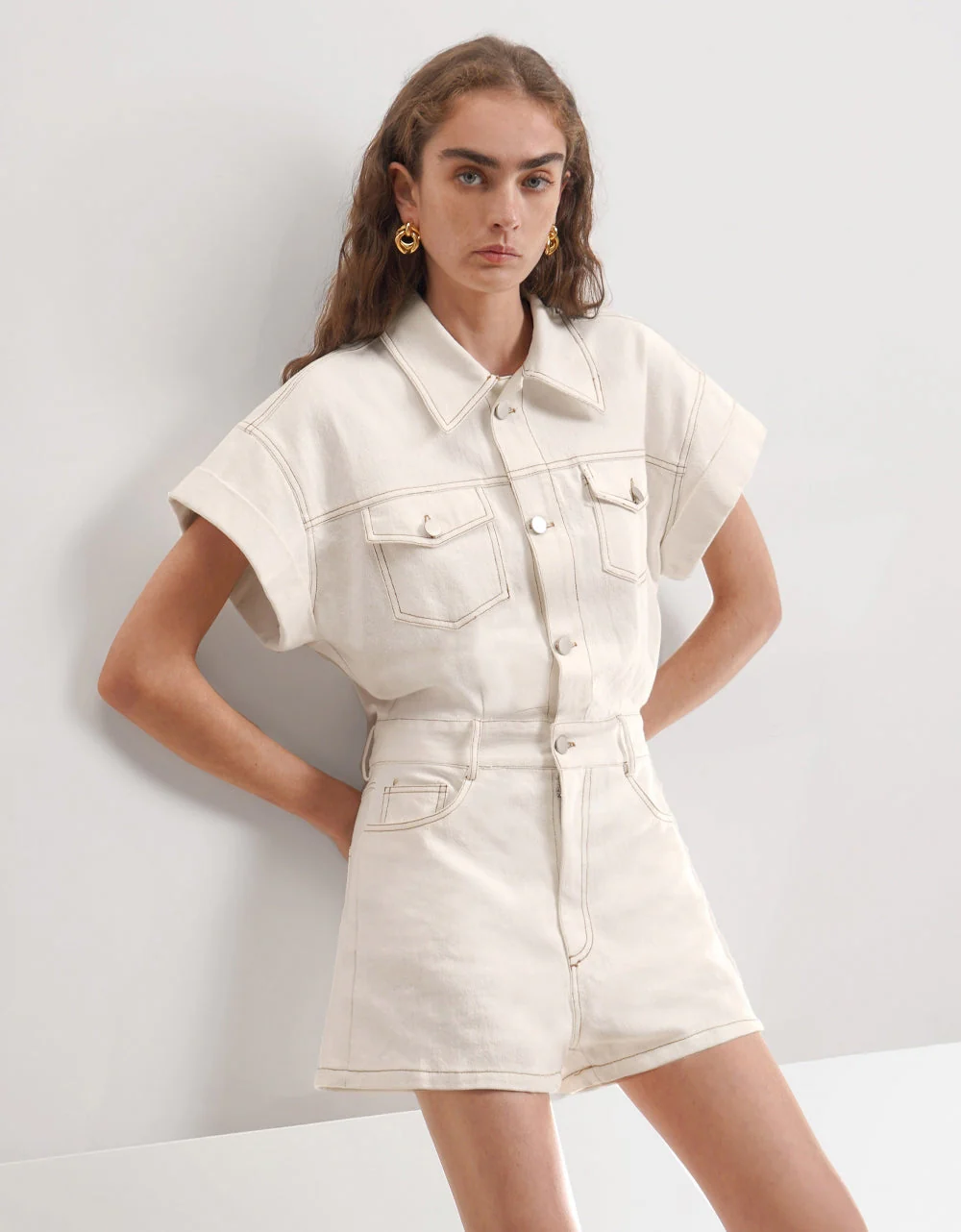 Button-up Utility Romper - Image 3