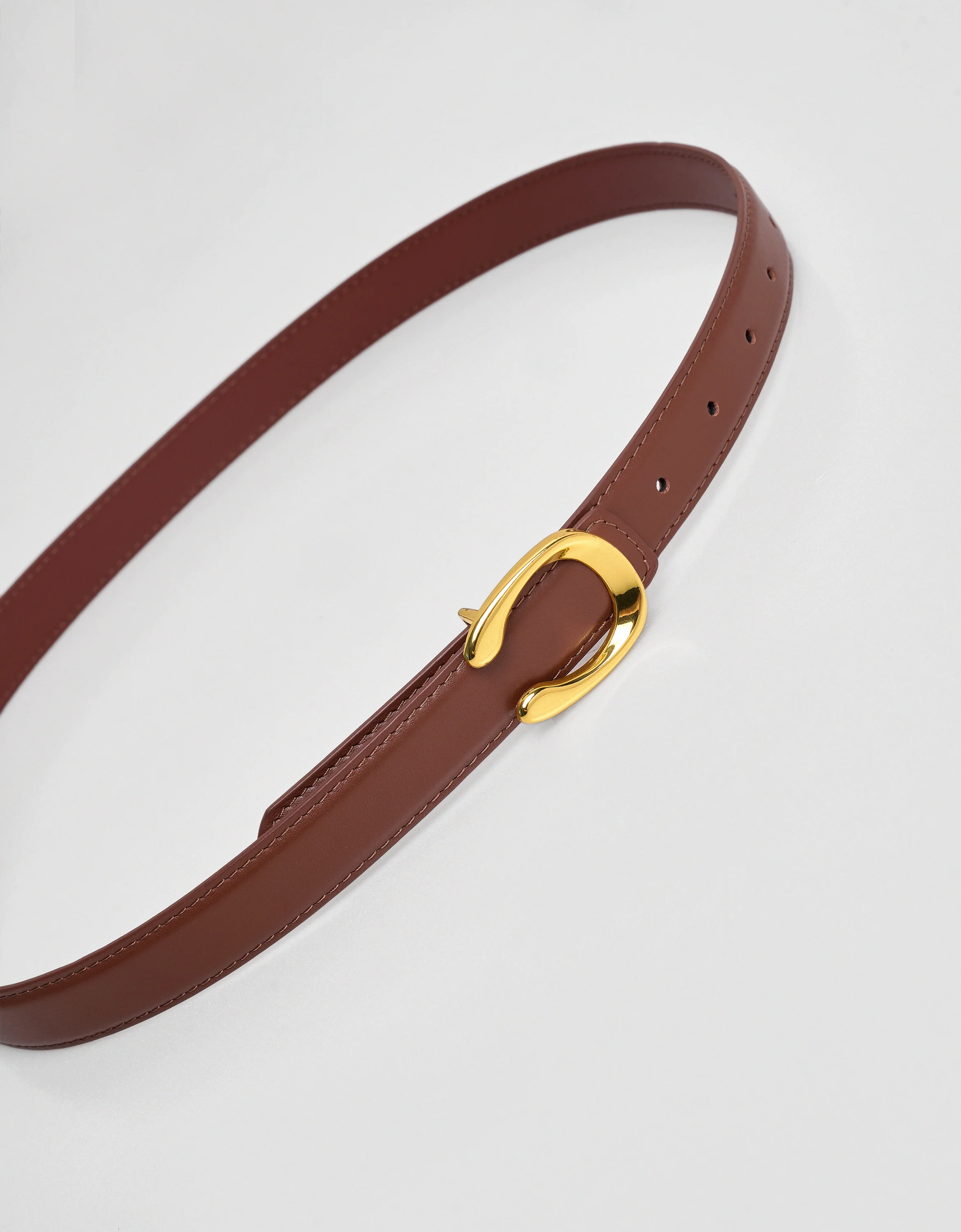 C-shaped Buckle Leather Belt - Image 2