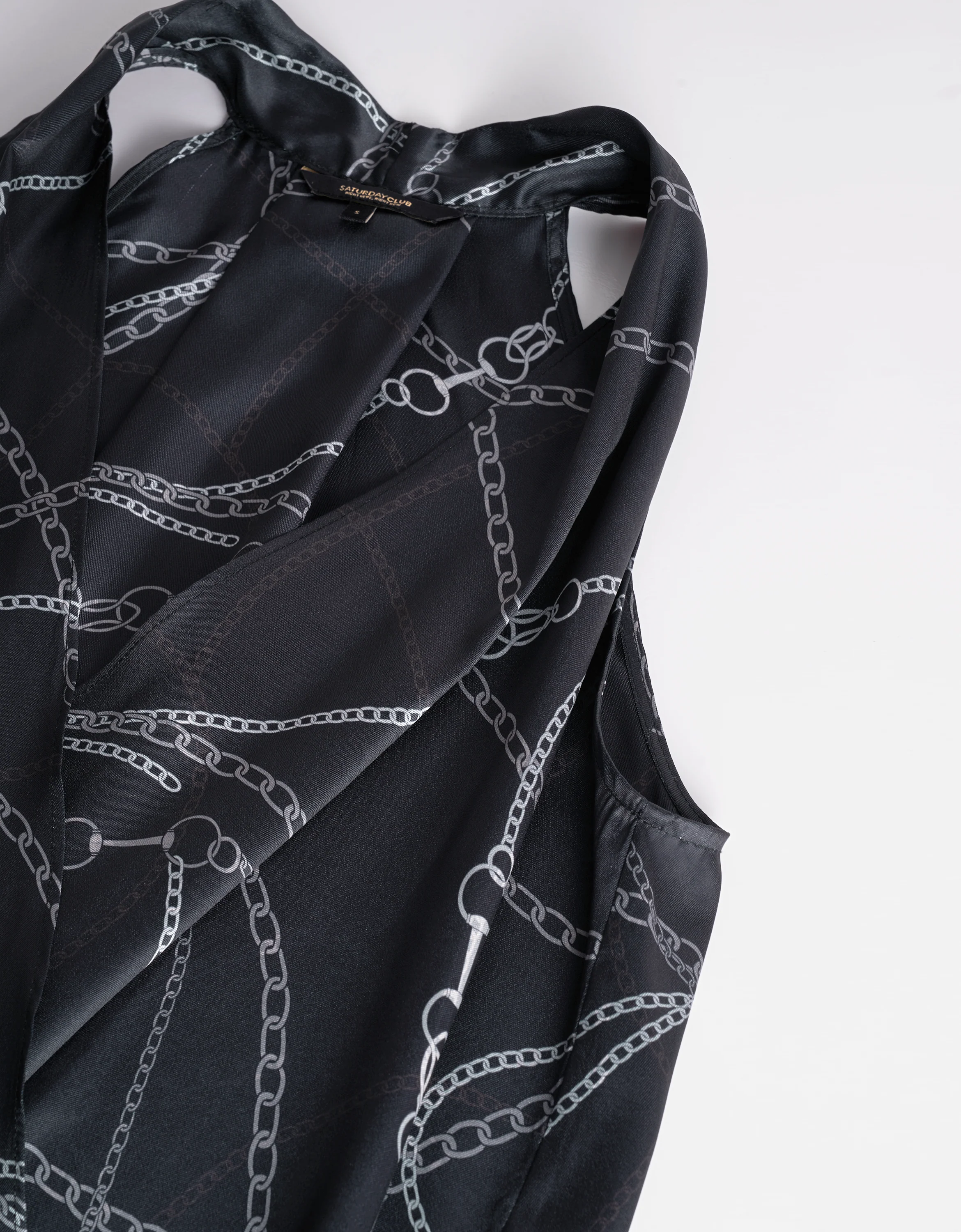 Chain Print Asymmetric Sleeveless Top - Image 6