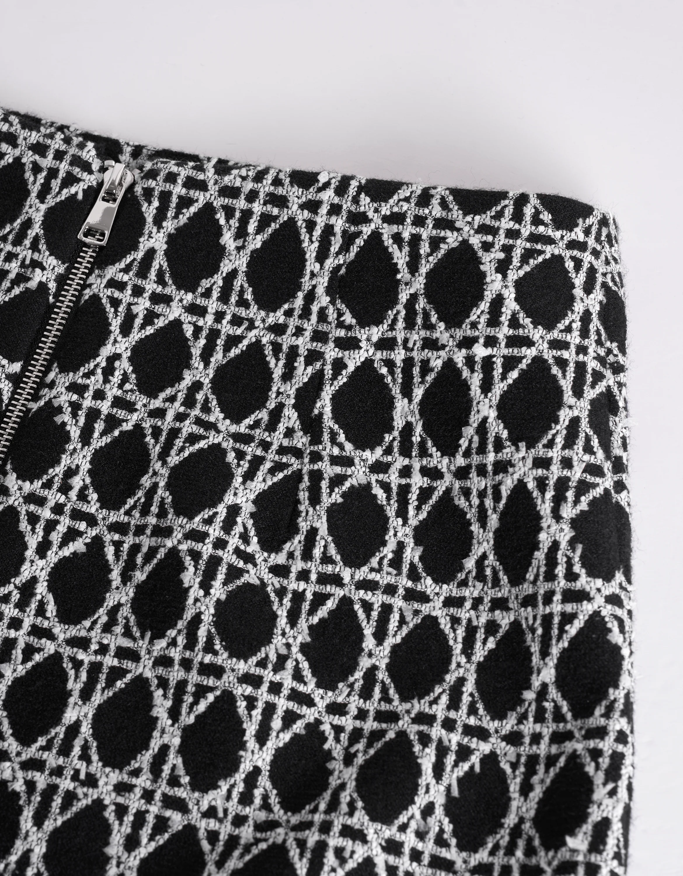 Checkered Textured A-line Skirt - Image 9