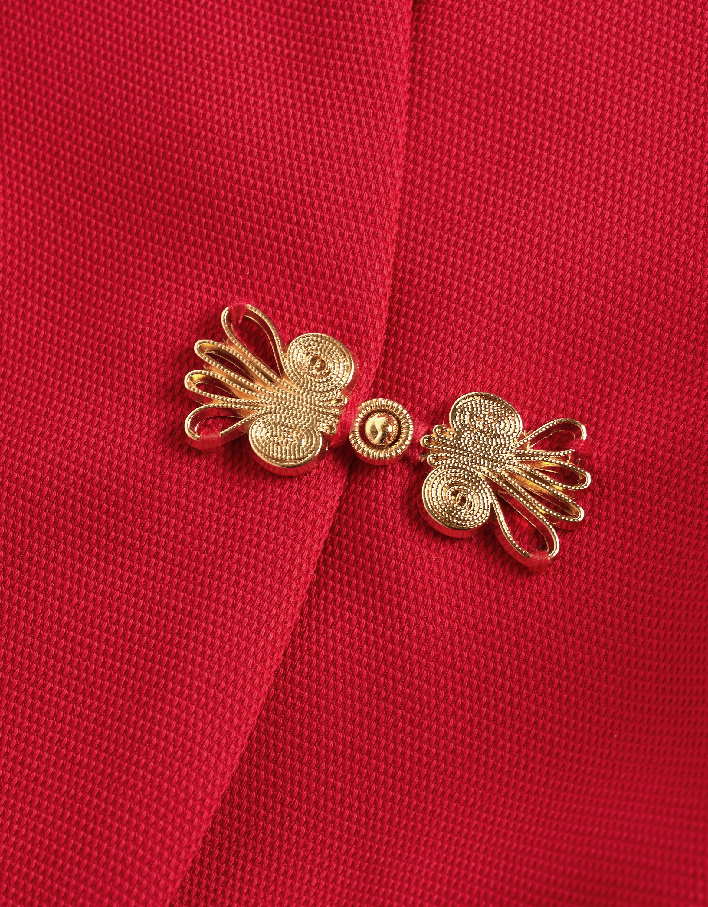 Chinese-style Button Front V-neck Top - Image 6