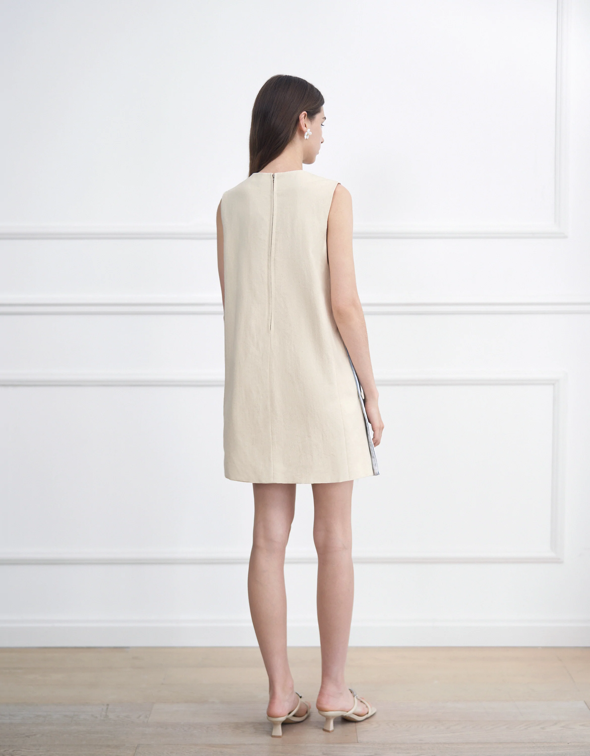 Colorblock Denim Shift Dress - Image 6