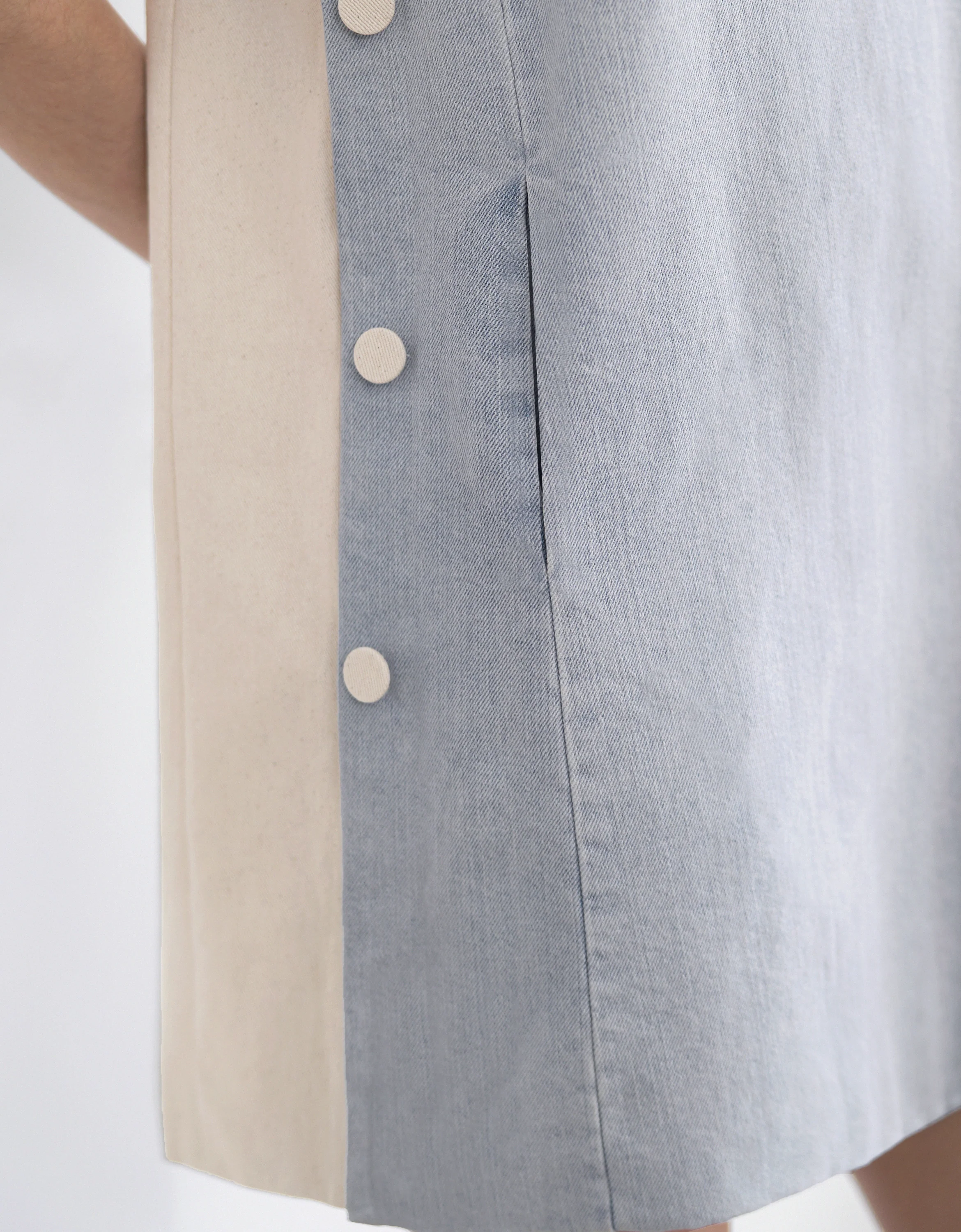 Colorblock Denim Shift Dress - Image 7