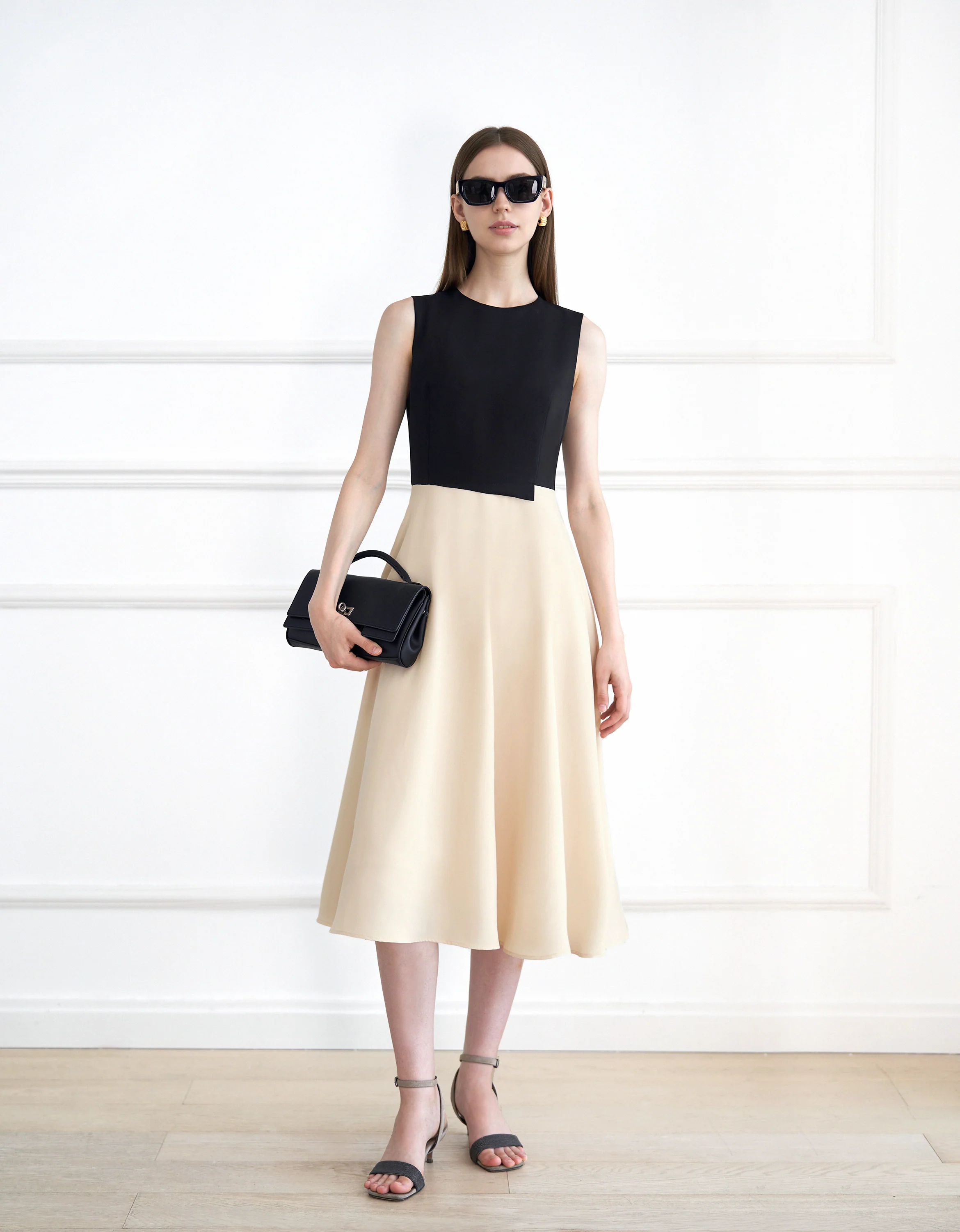 Colorblock Layered Midi Dress - Image 3