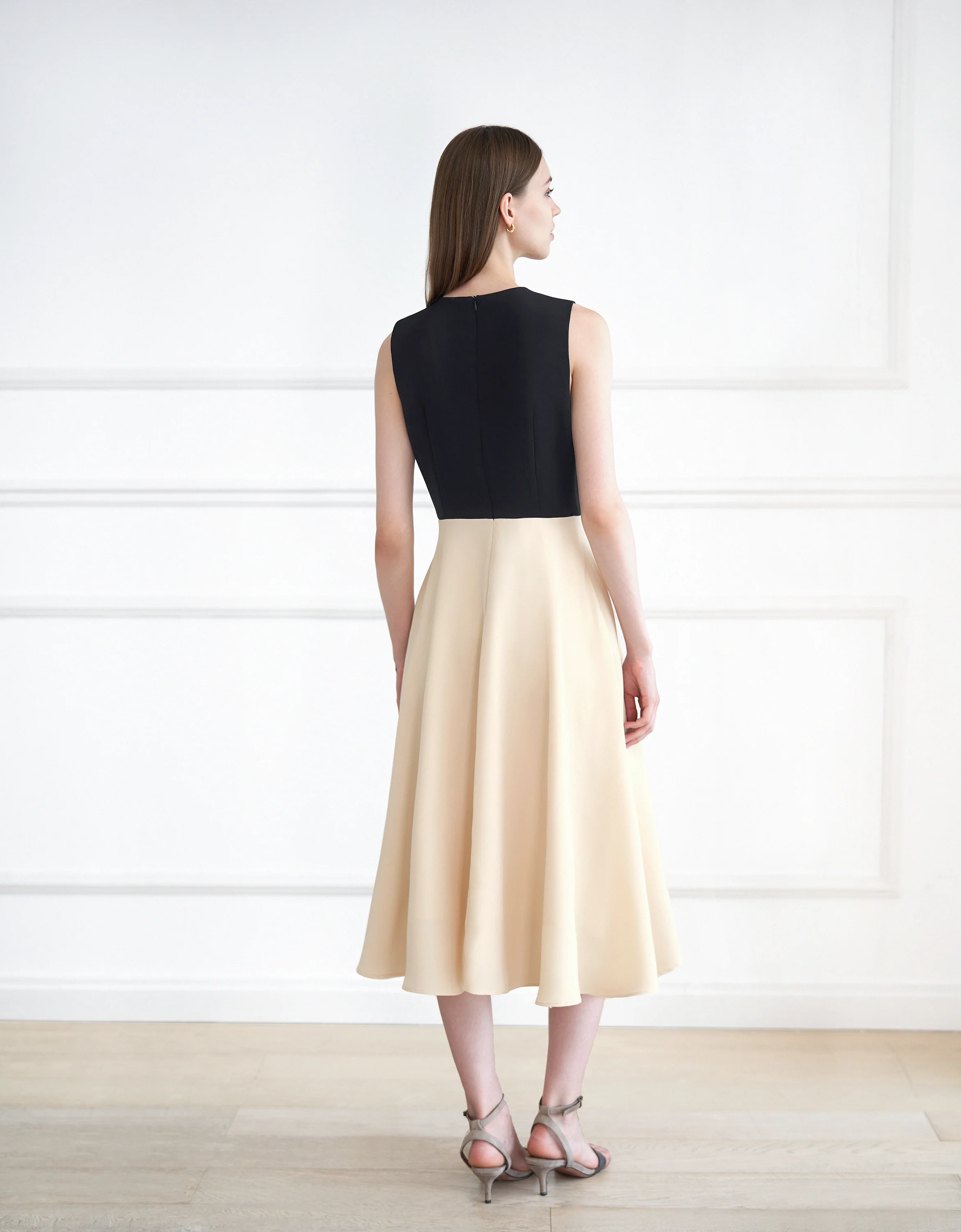 Colorblock Layered Midi Dress - Image 4