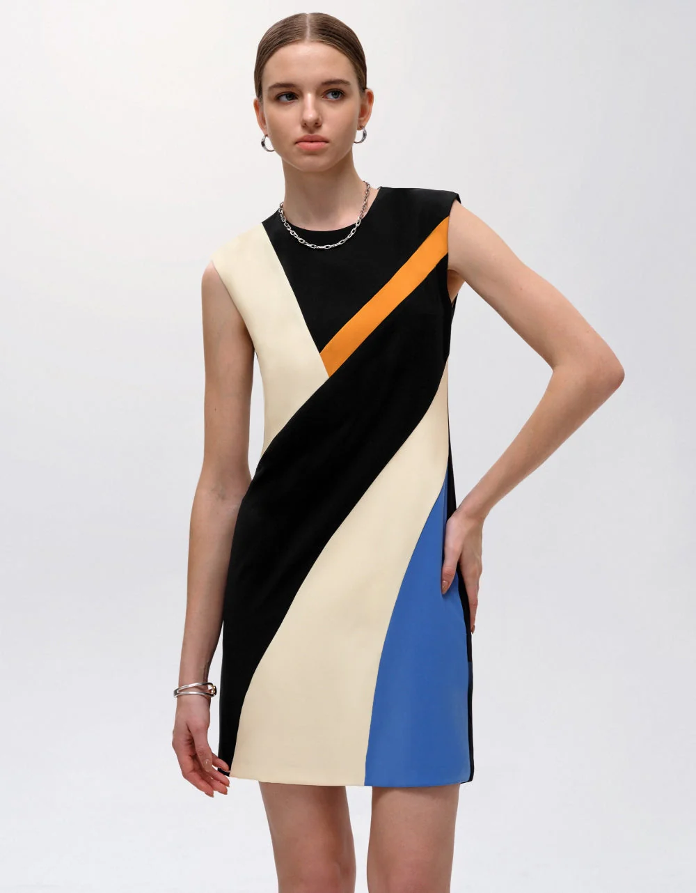 Colourblock Sleeveless Dress - Image 3