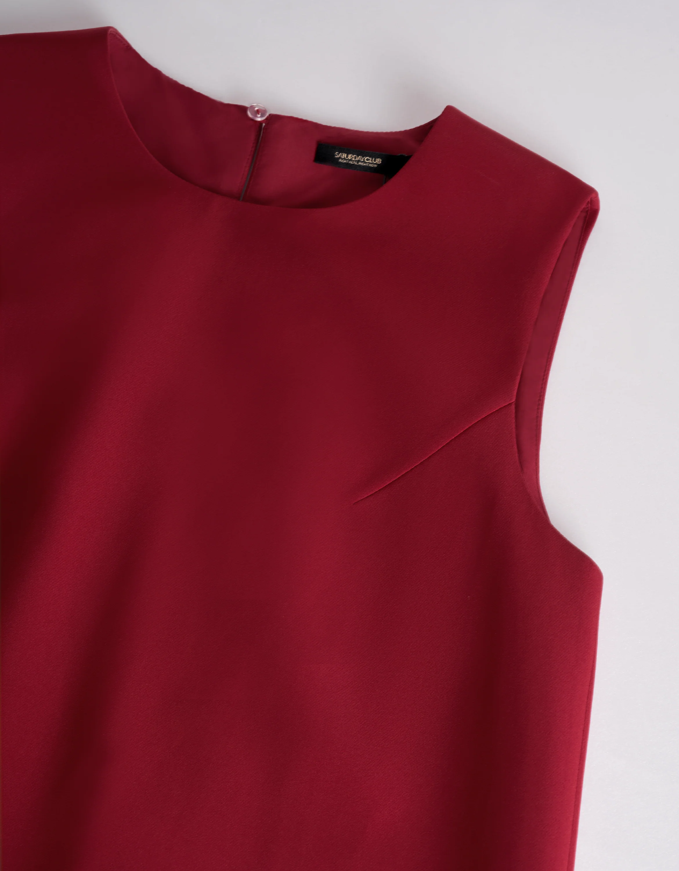 Contrast Back Panel Pleated Hem Sleeveless Dress - Image 4