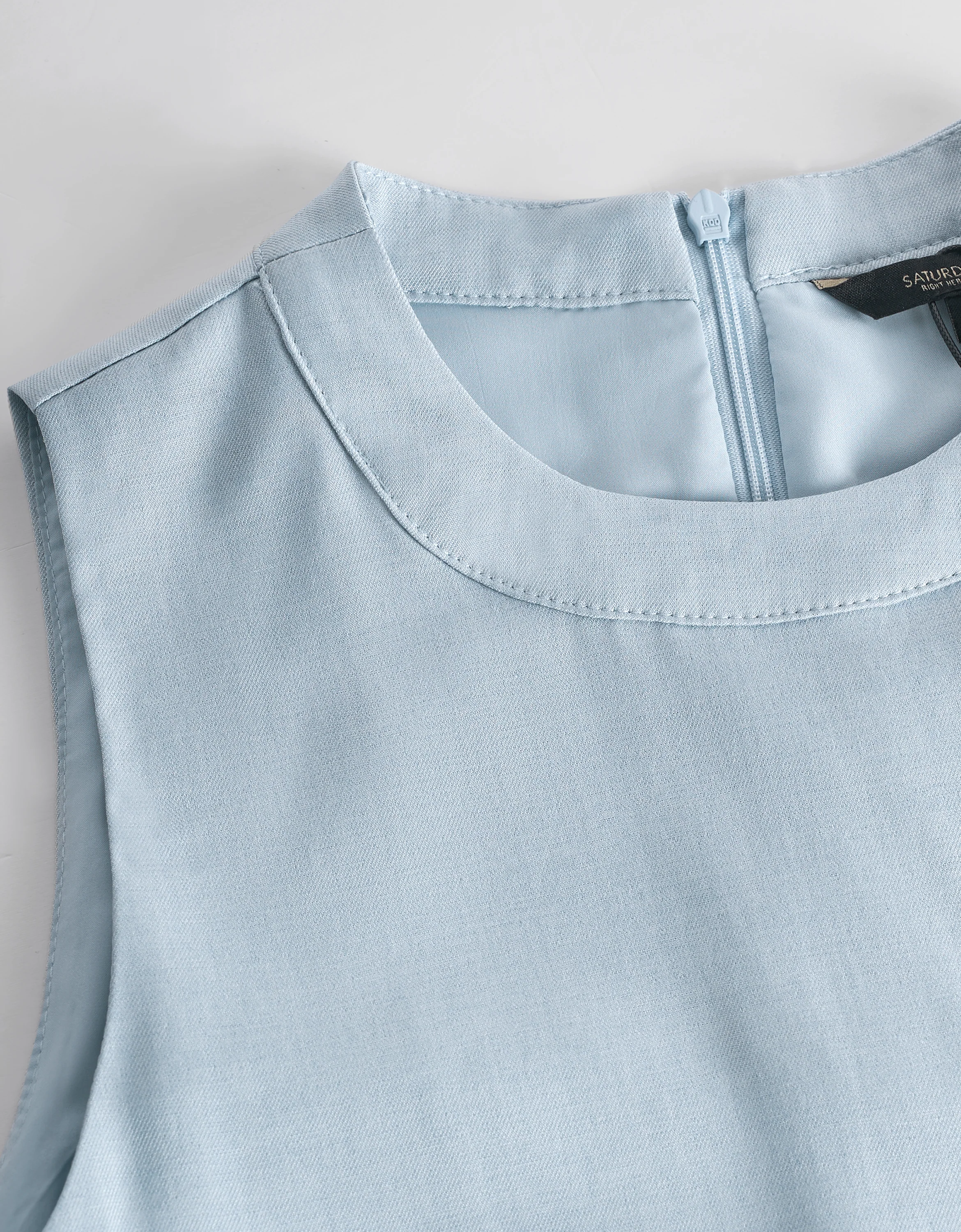 Contrast Hem Pleated Drop Waist Dress - Image 10