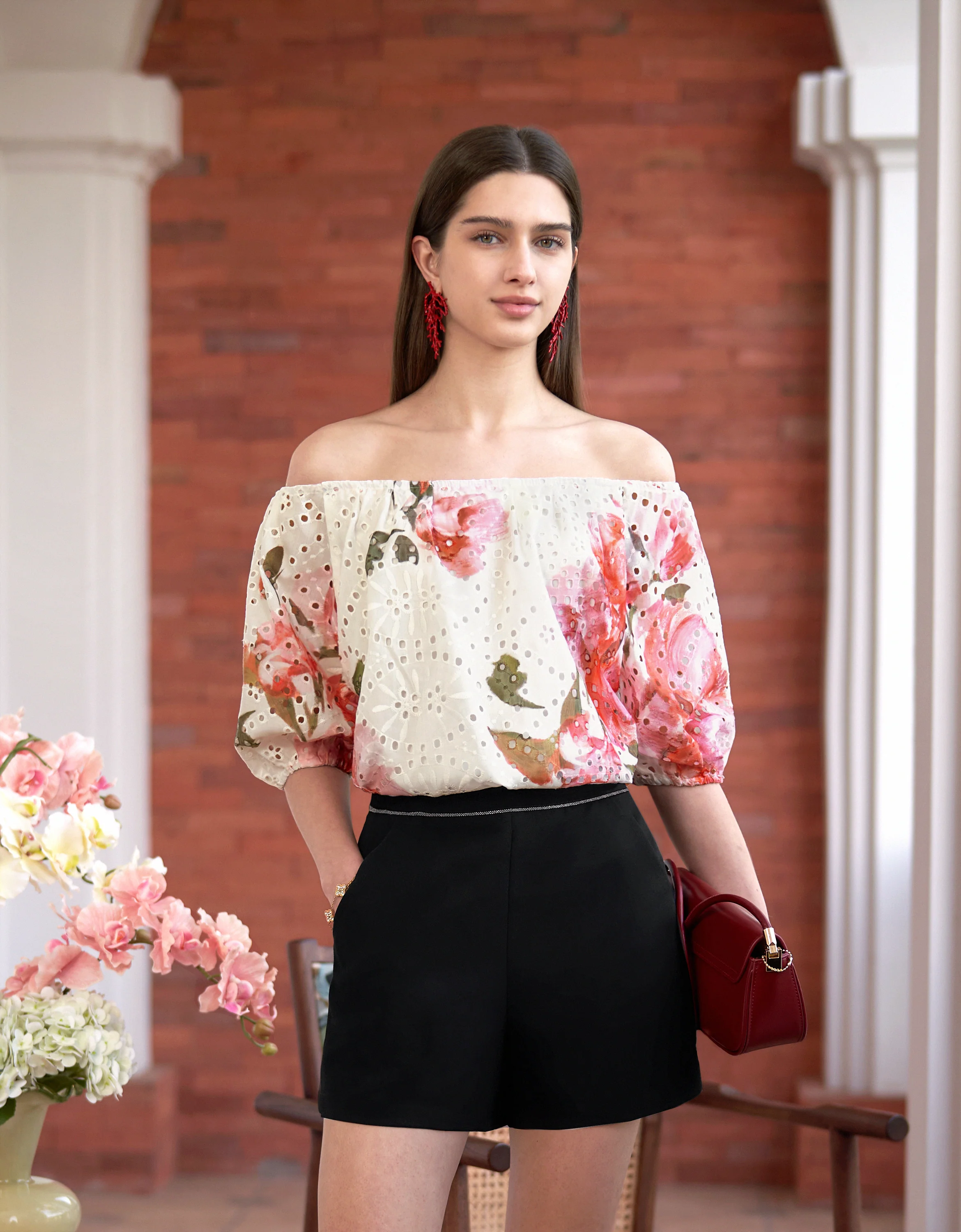 Contrast Piping A-line Shorts - Image 4