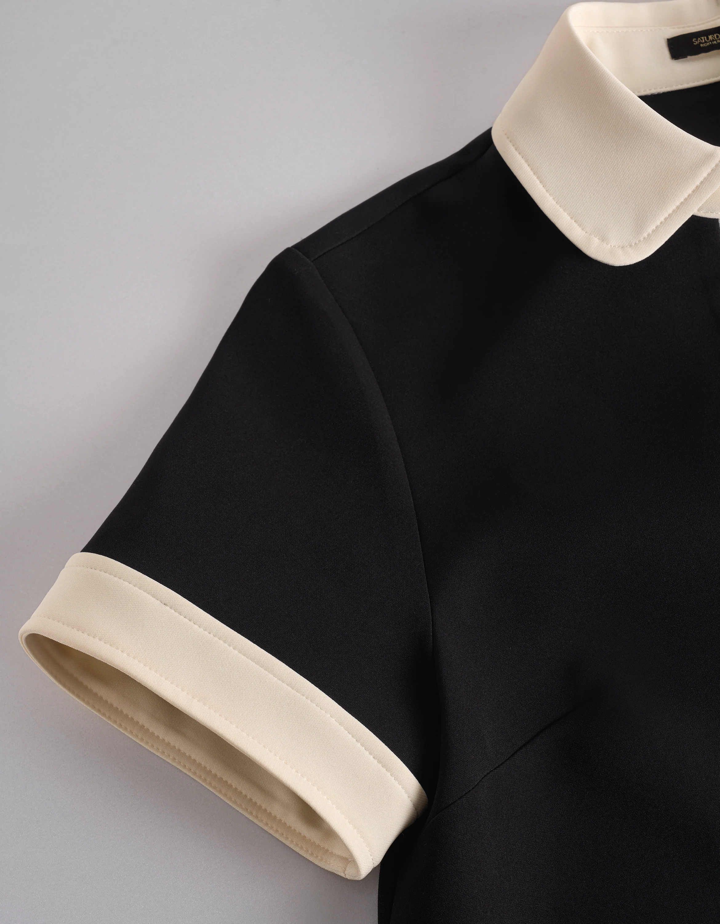 Contrast Trims Button Front Collared Dress - Image 6