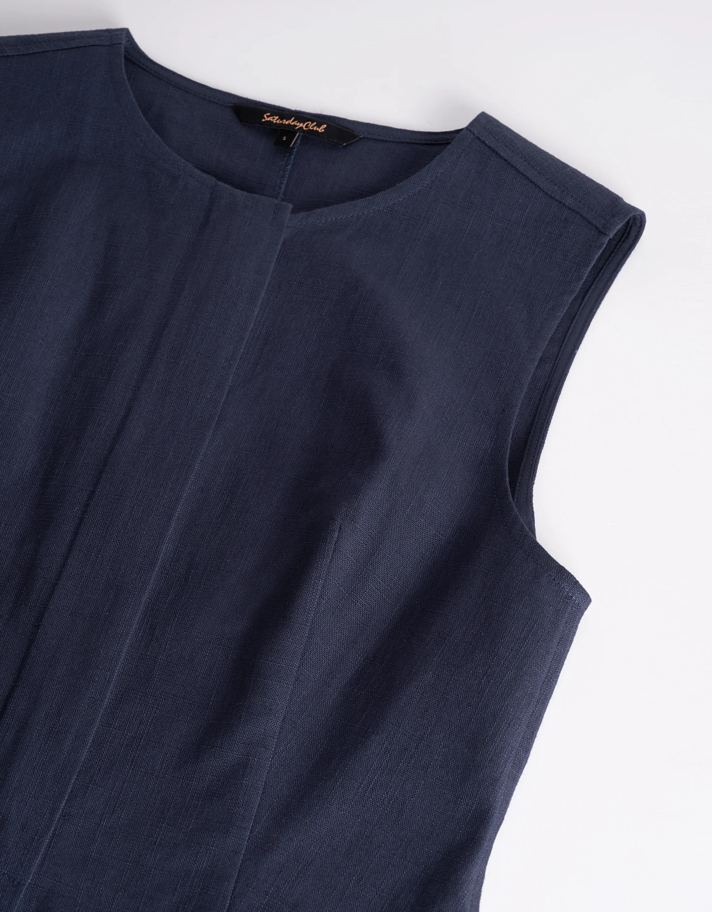 Cotton-Linen Round Neck Sleeveless Top - Image 5