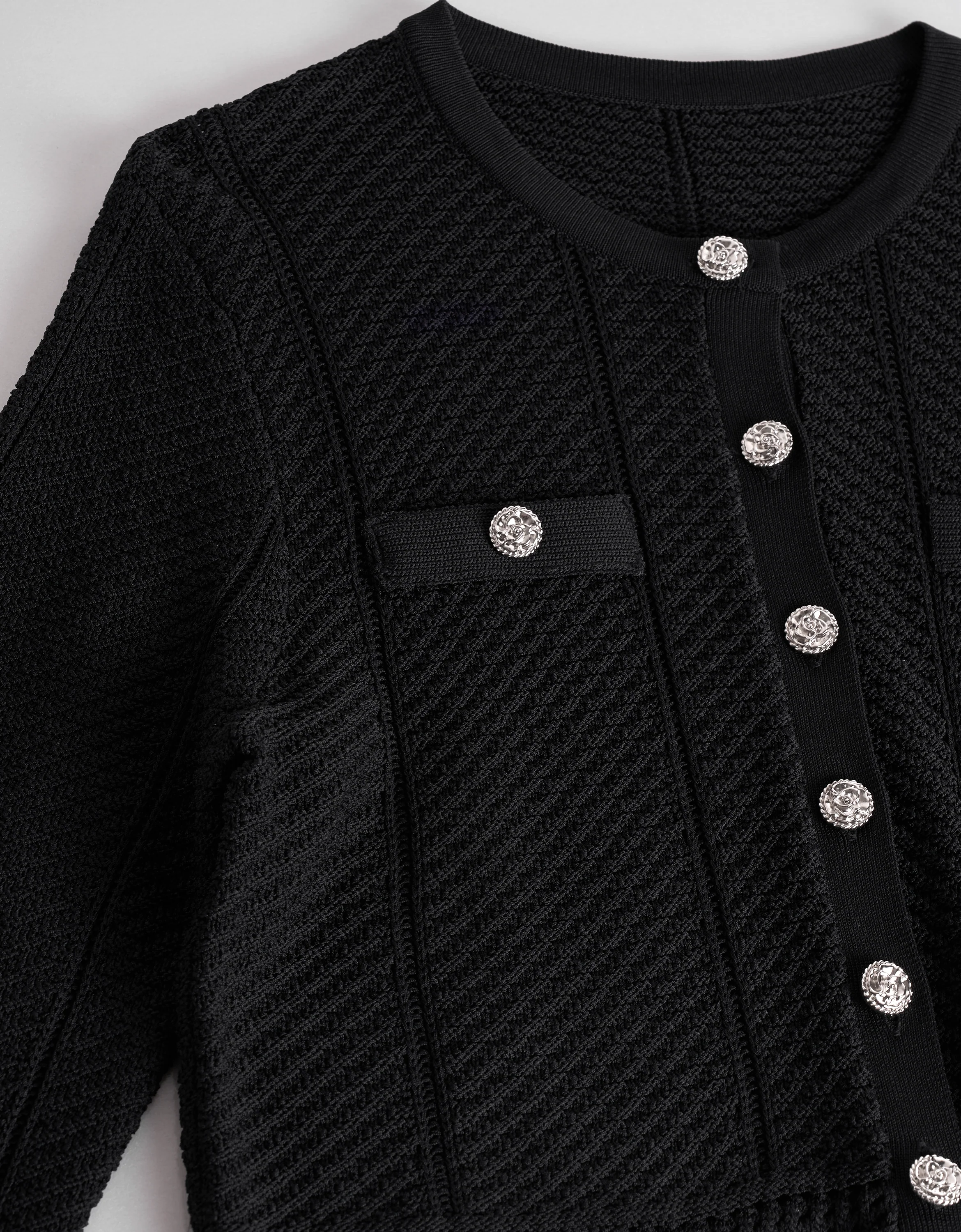 Crocheted Button Up Cardigan - Image 5