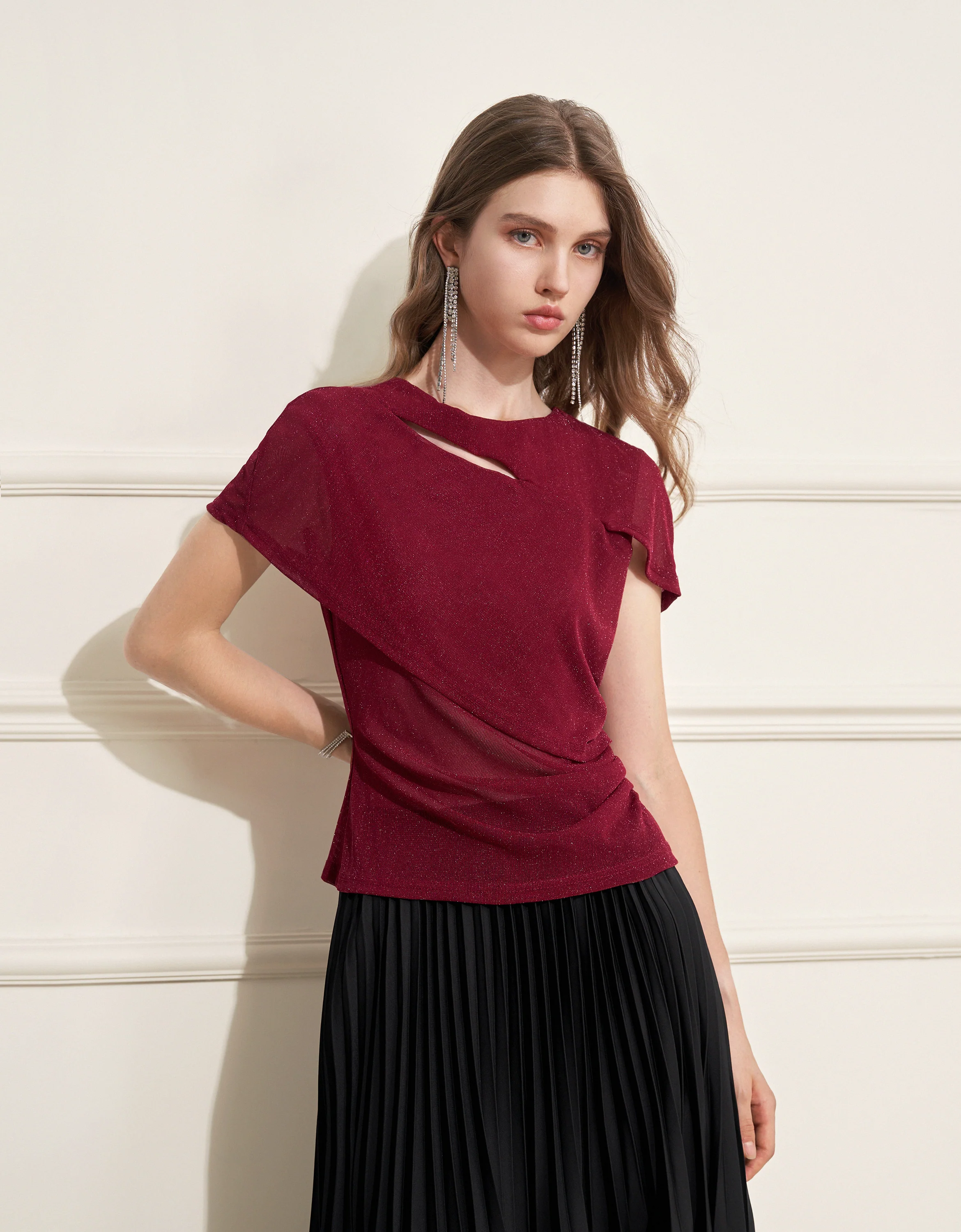 Cutout Front Wrap Knit Top - Image 3