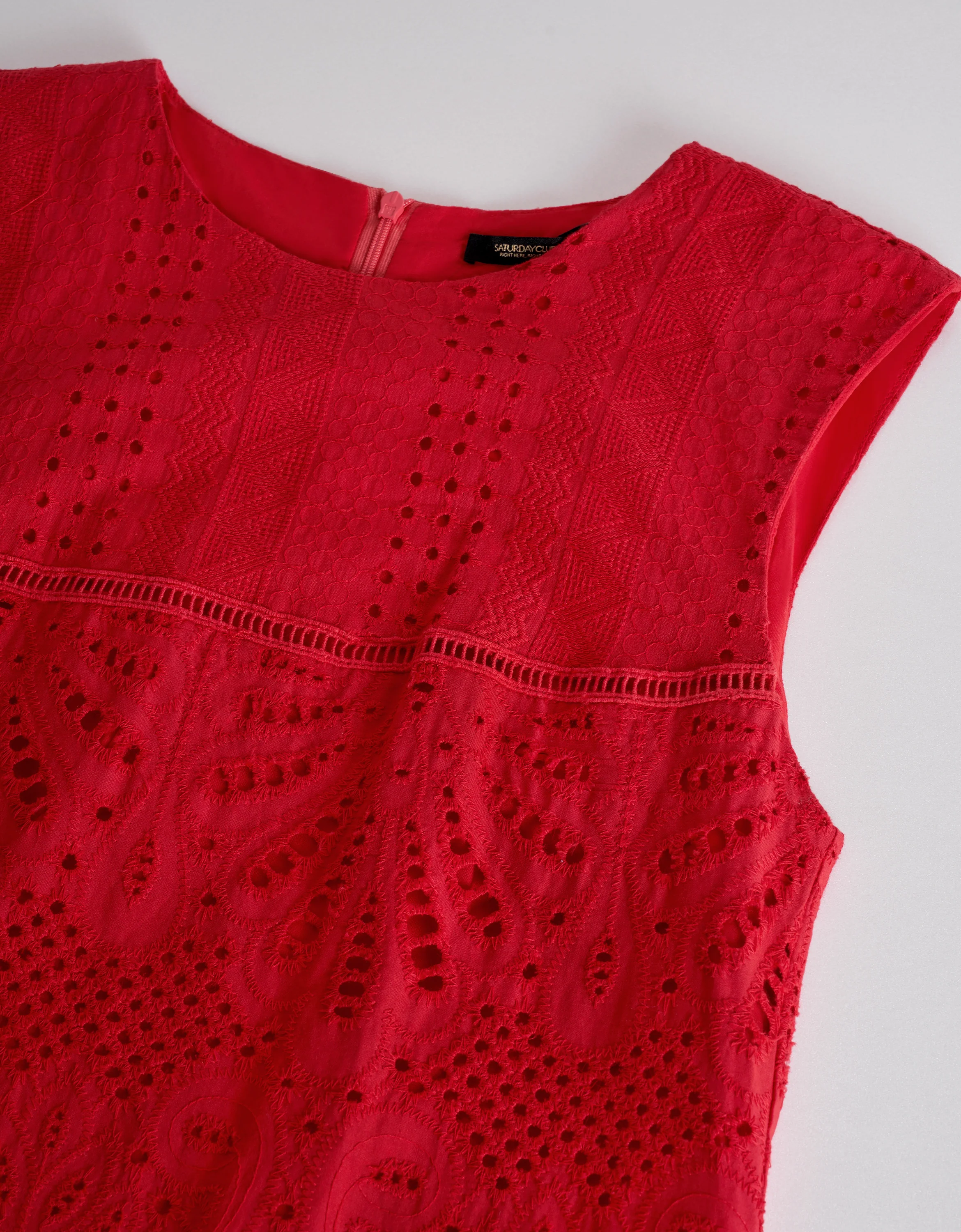 Cutwork Embroidery Pleated Dress - Image 13