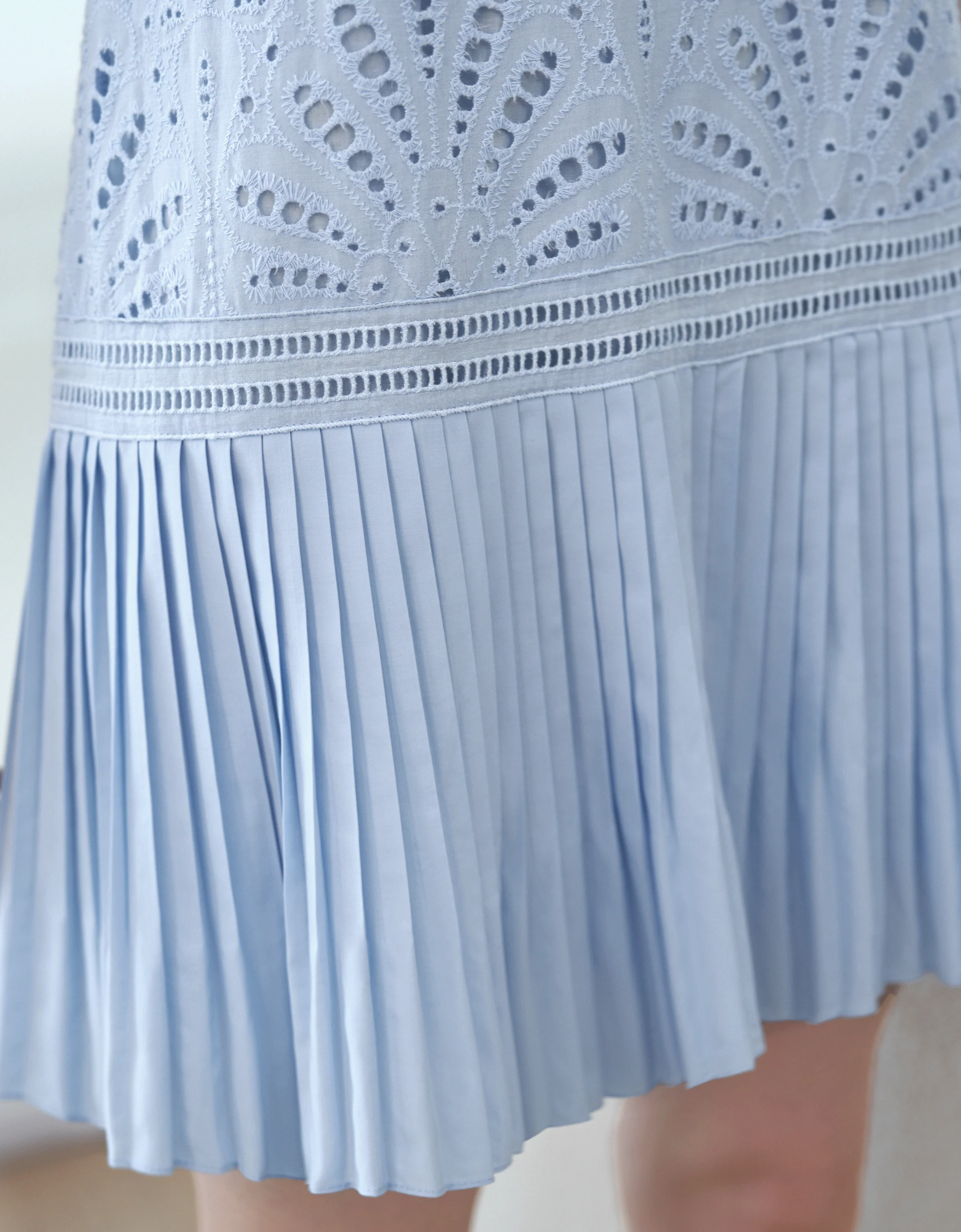 Cutwork Embroidery Pleated Dress - Image 19