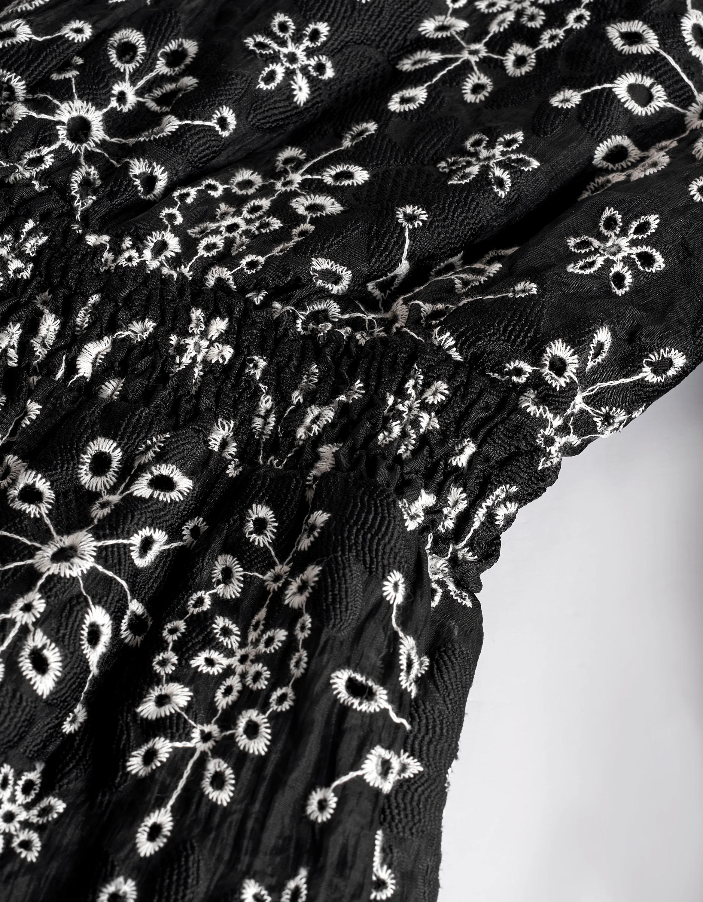 Cutwork Embroidery V-neck Tiered Dress - Image 7