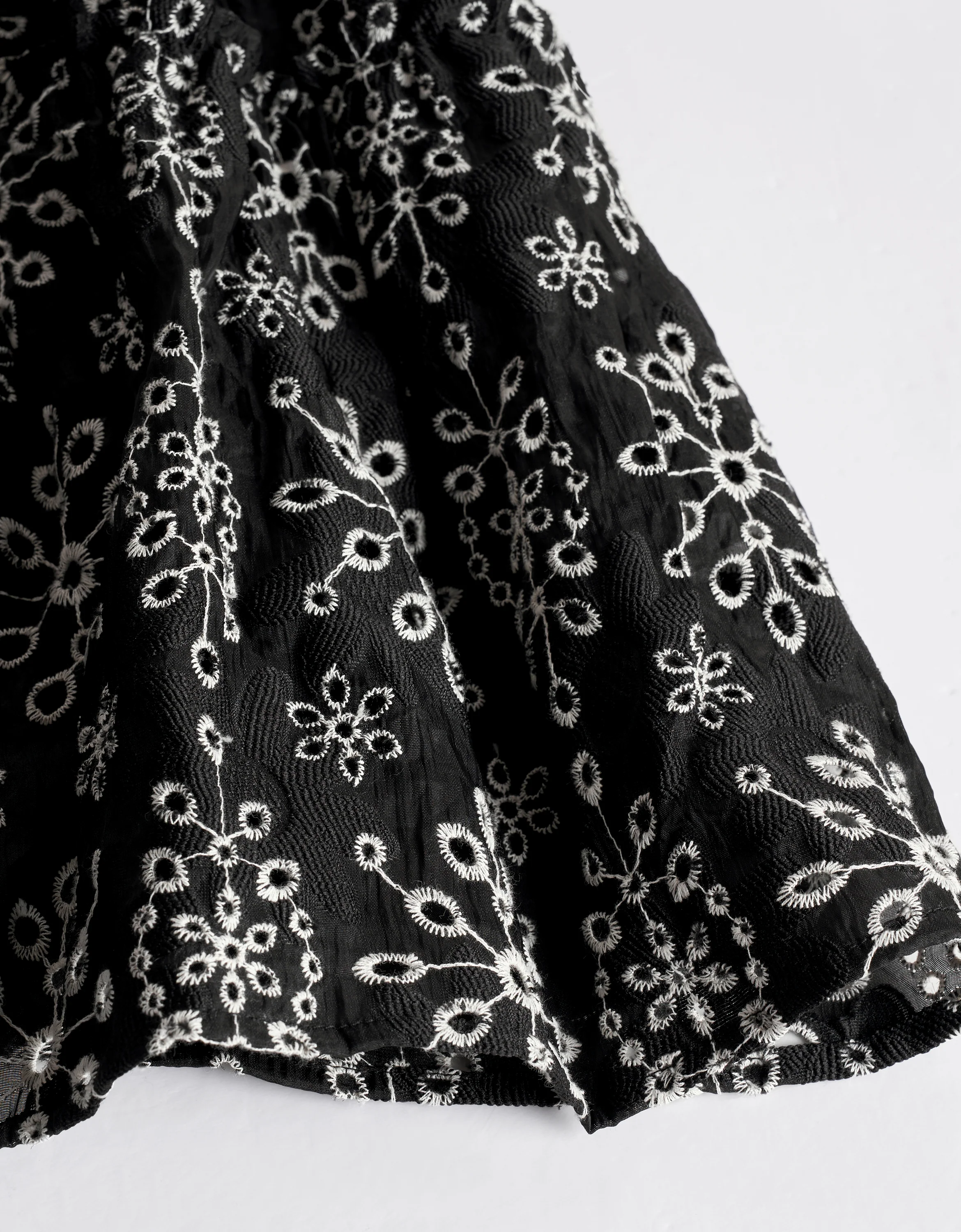 Cutwork Embroidery V-neck Tiered Dress - Image 8