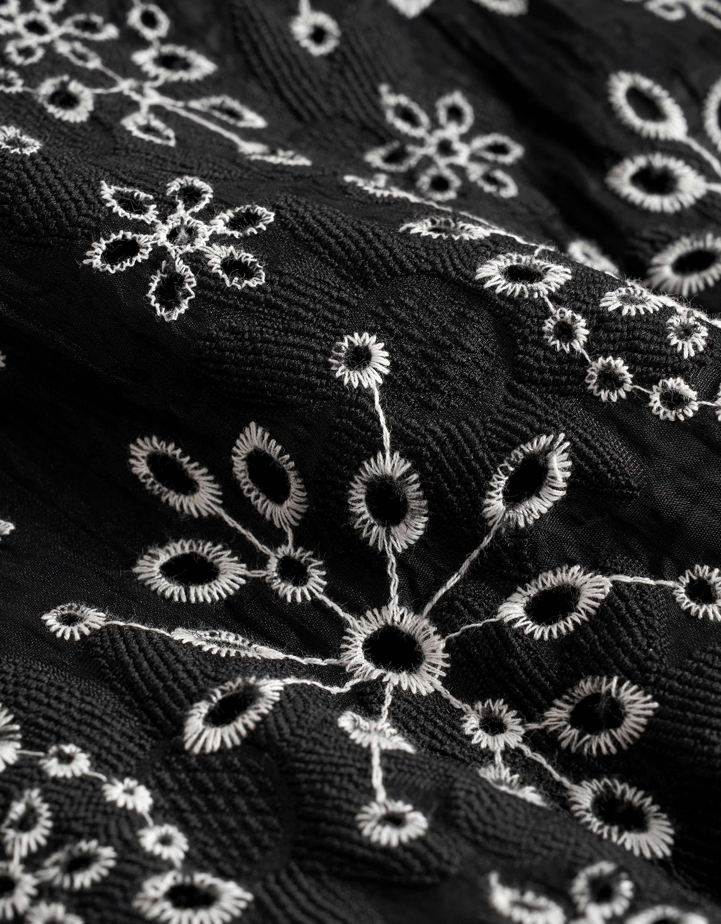 Cutwork Embroidery V-neck Tiered Dress - Image 9