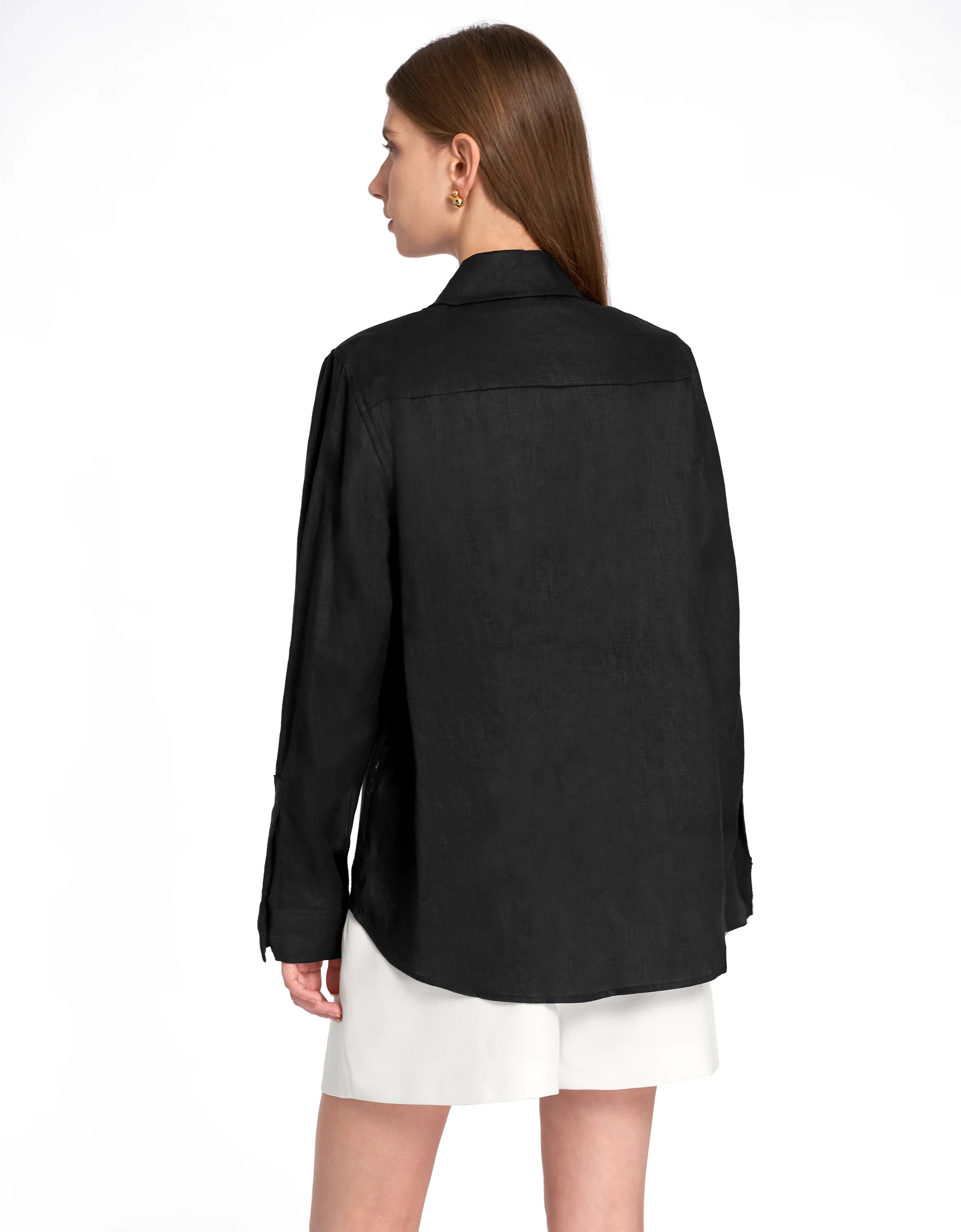 Deep V-neck Long Sleeve Shirt - Image 11