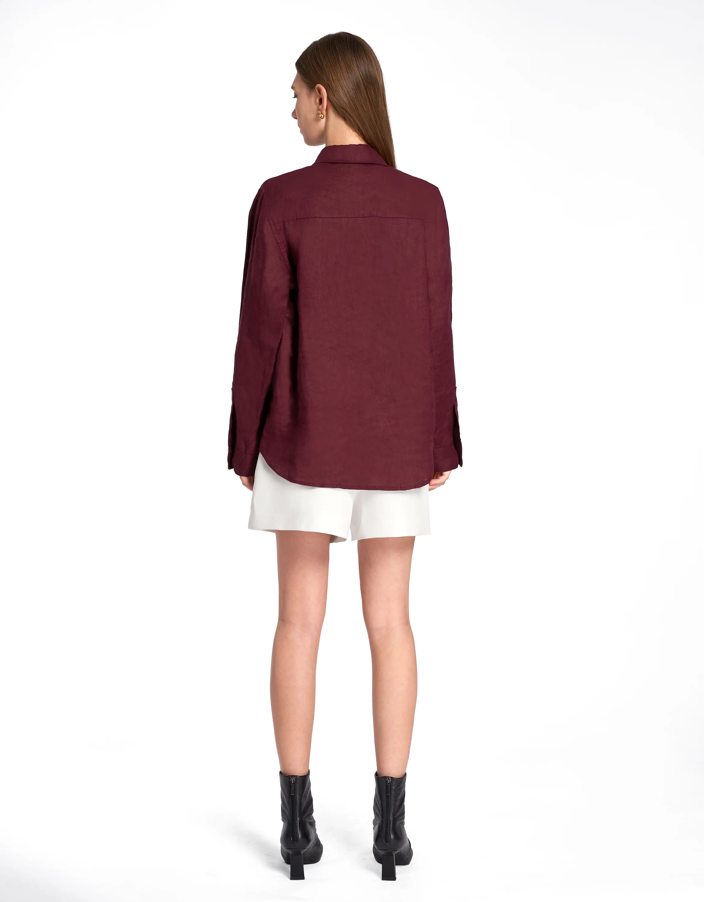 Deep V-neck Long Sleeve Shirt - Image 7
