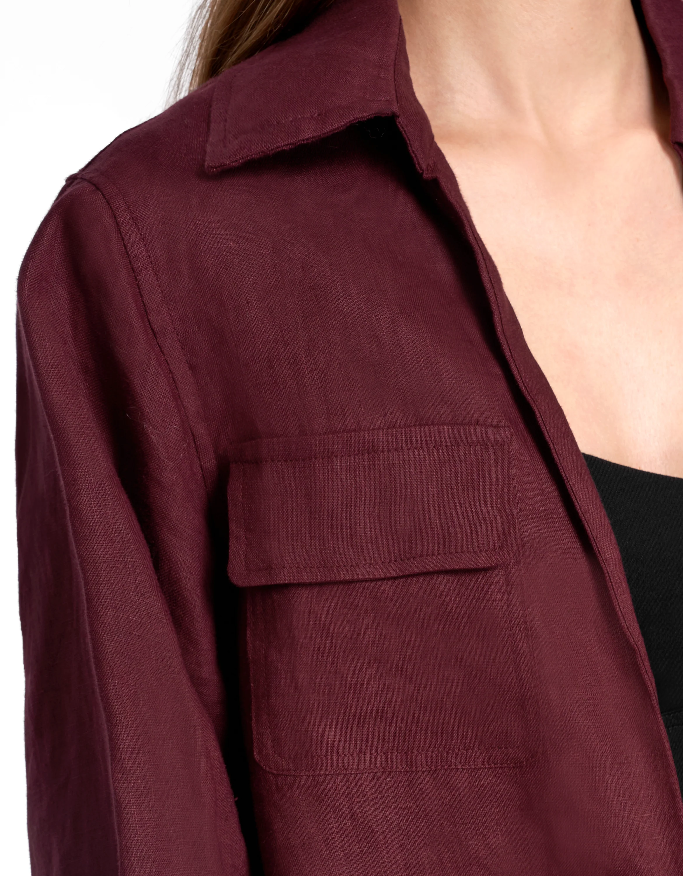 Deep V-neck Long Sleeve Shirt - Image 8