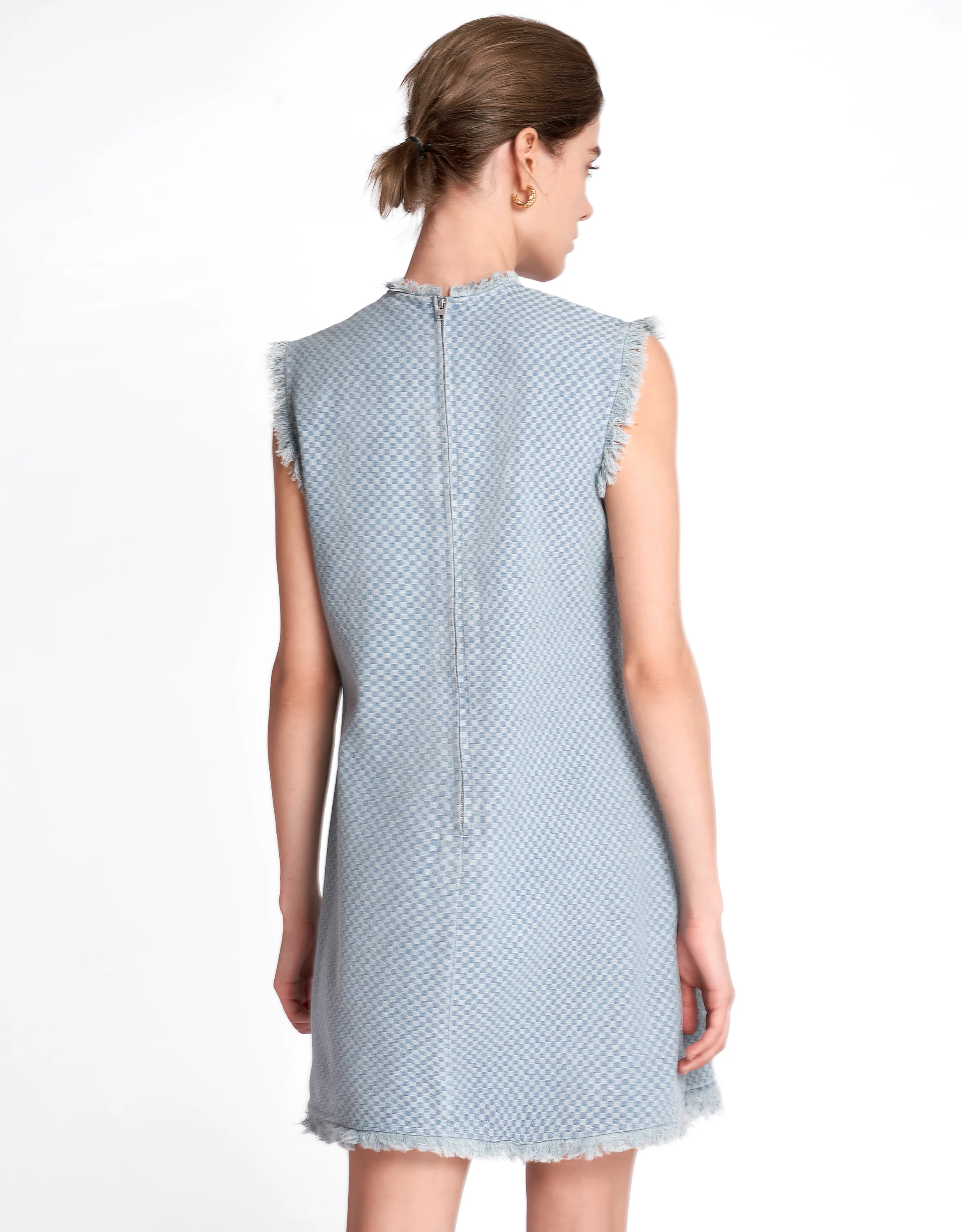 Delicate Button Fringe Trim Dress - Image 3