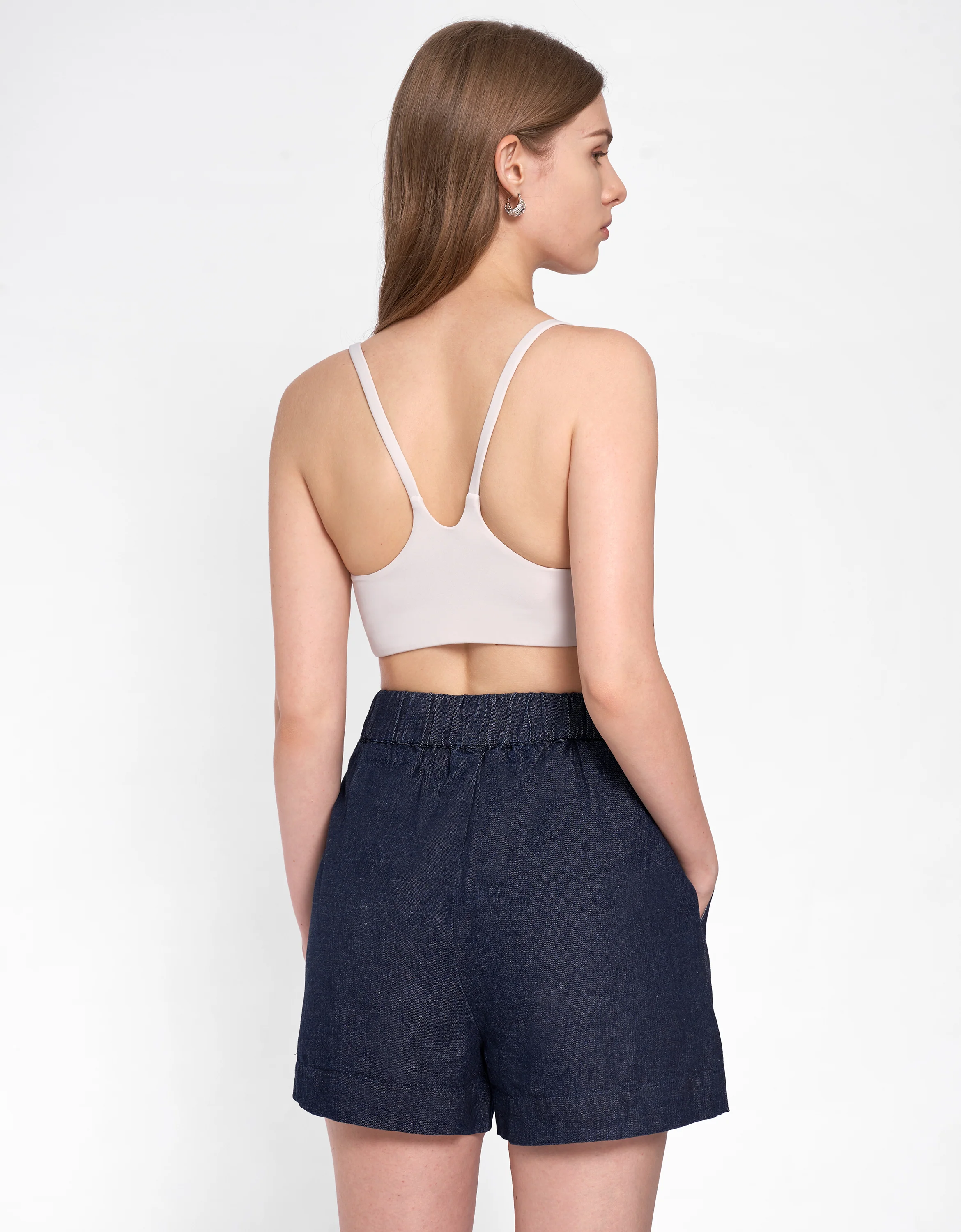 Denim Elastic Shorts - Image 7