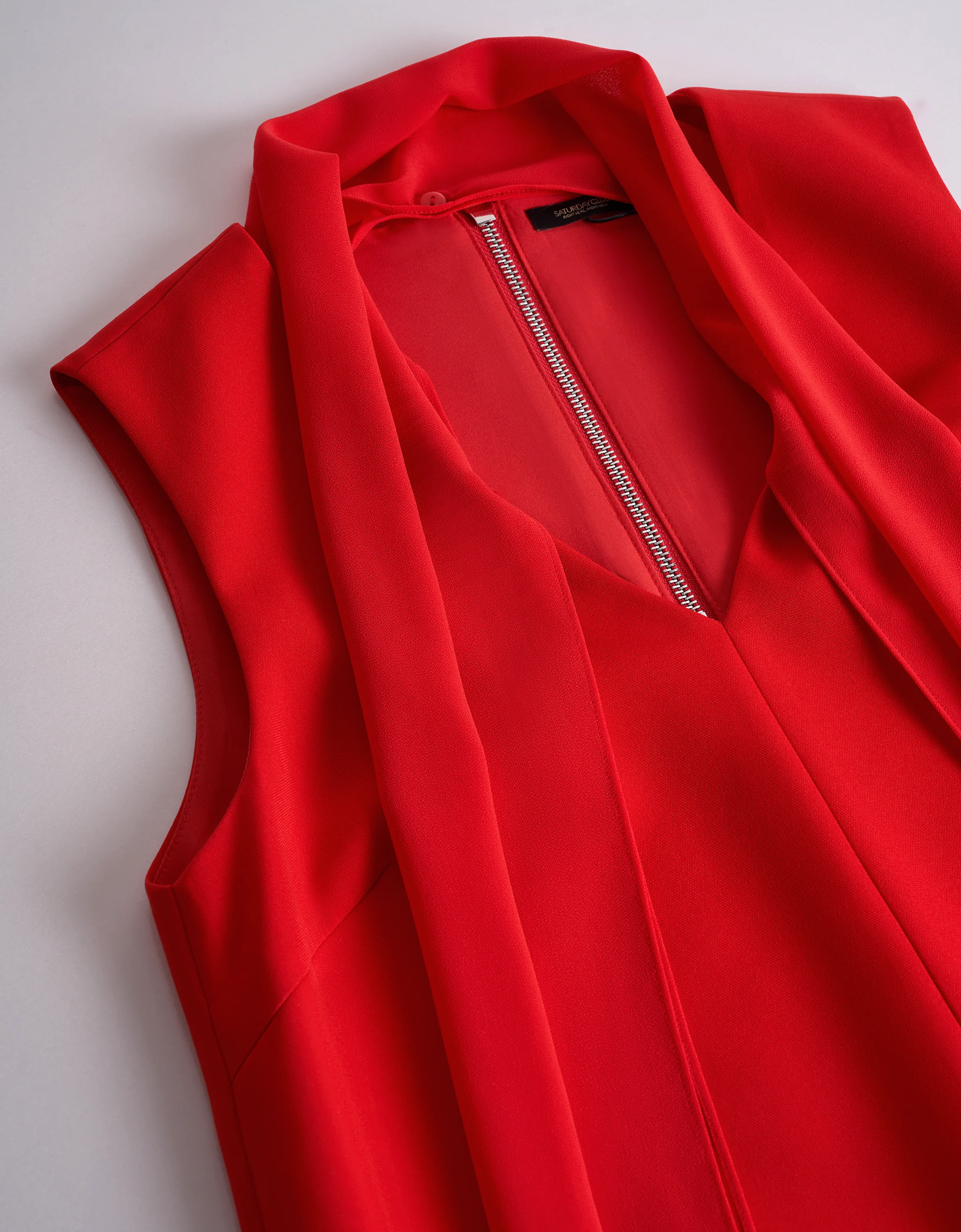 Detachable Bow Tie Sleeveless Dress - Image 6