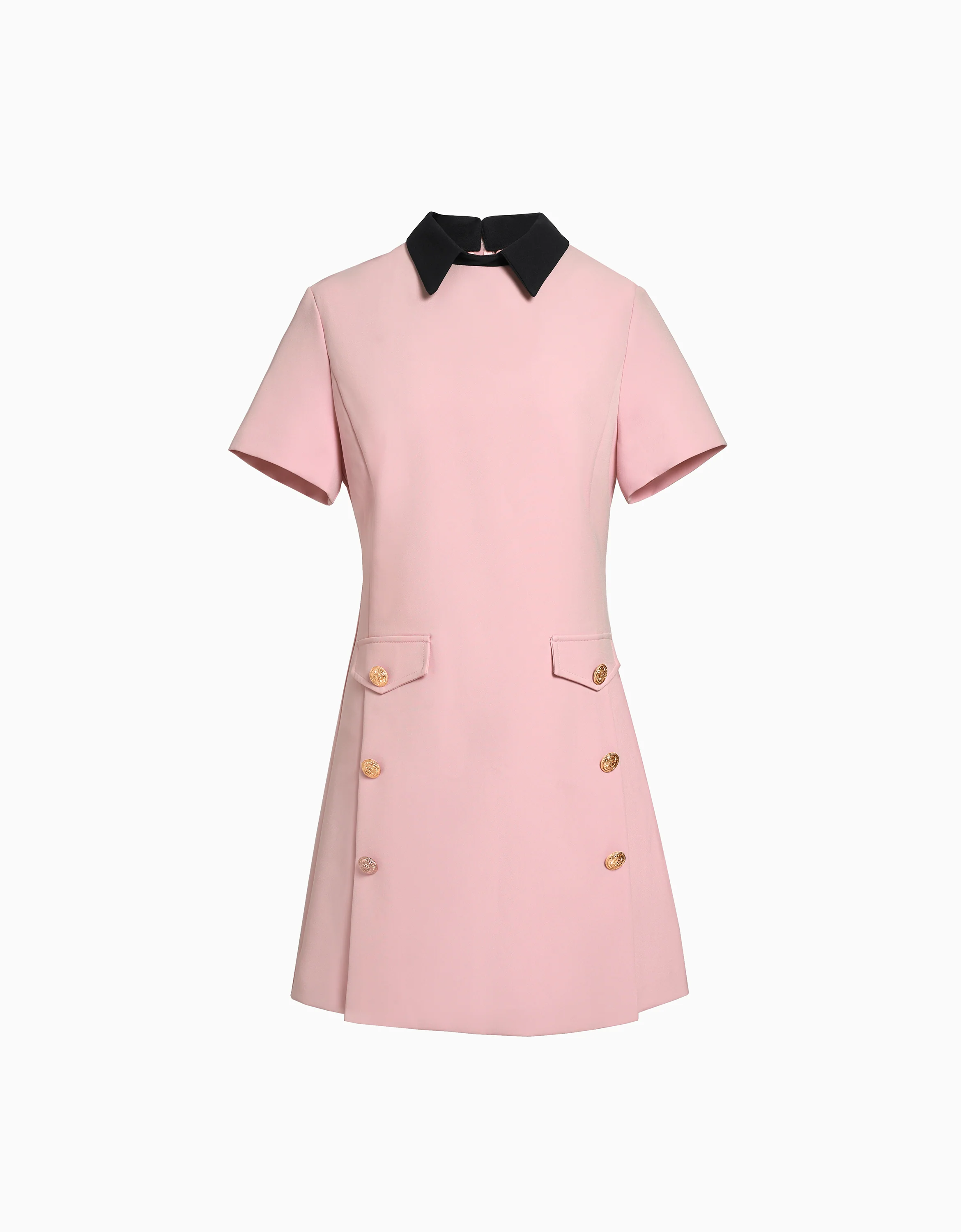 Detachable Collar Short Sleeve Dress - Image 17