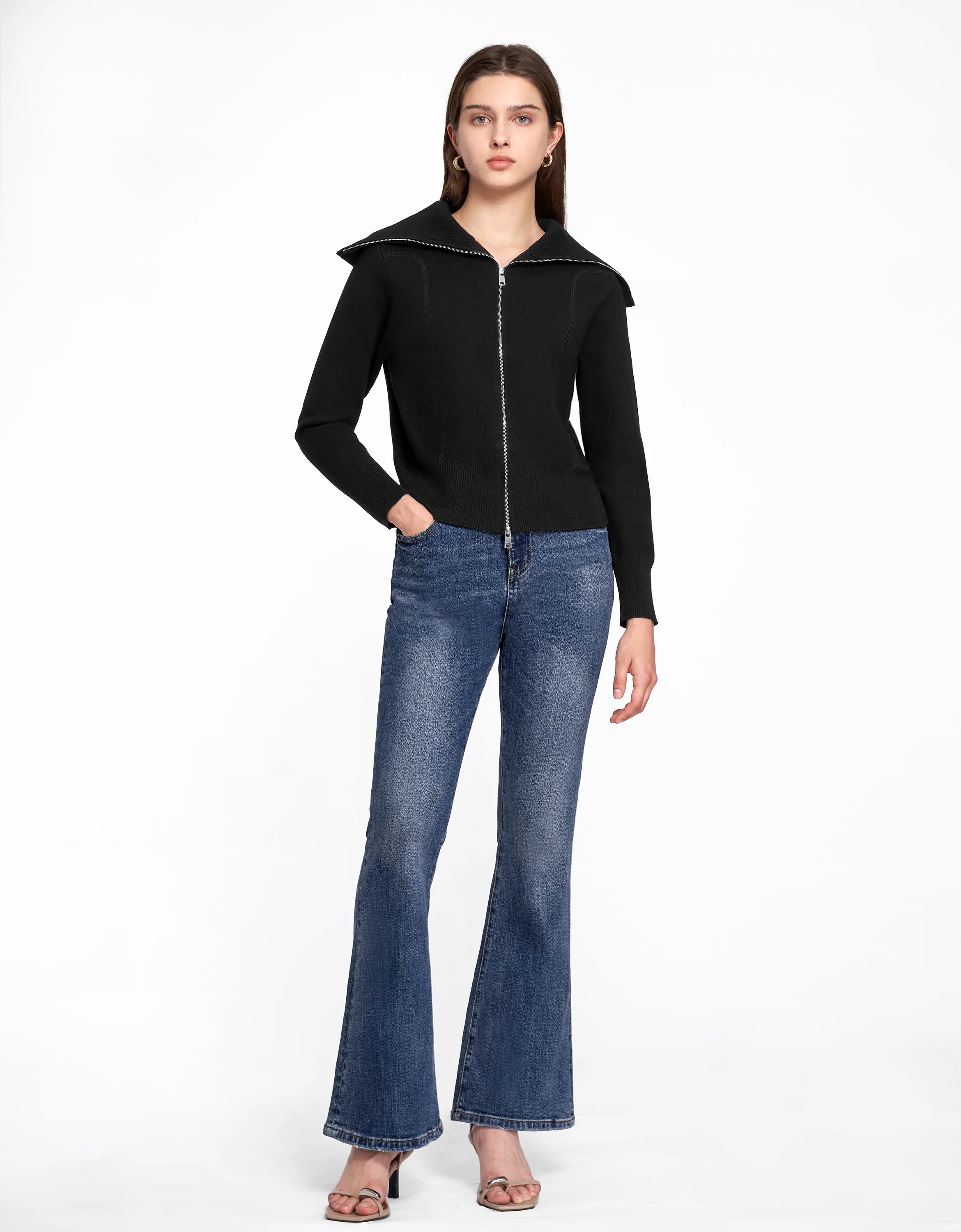 Double Zip Front Wool Jacket - Image 3