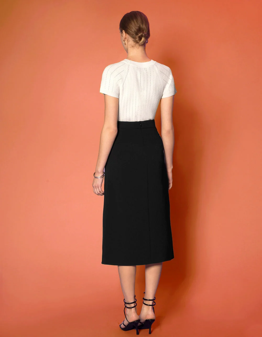 Drape Front Midi Skirt - Image 3