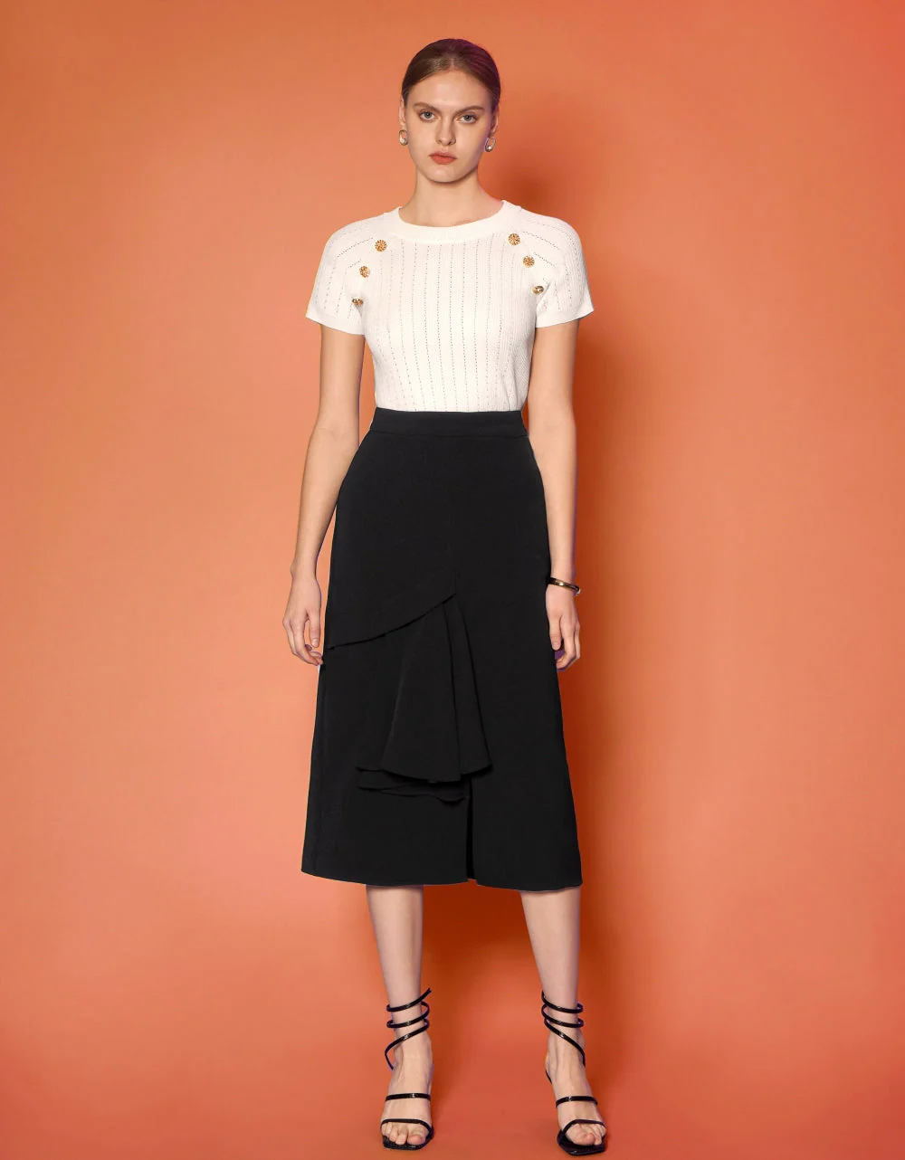 Drape Front Midi Skirt - Image 4