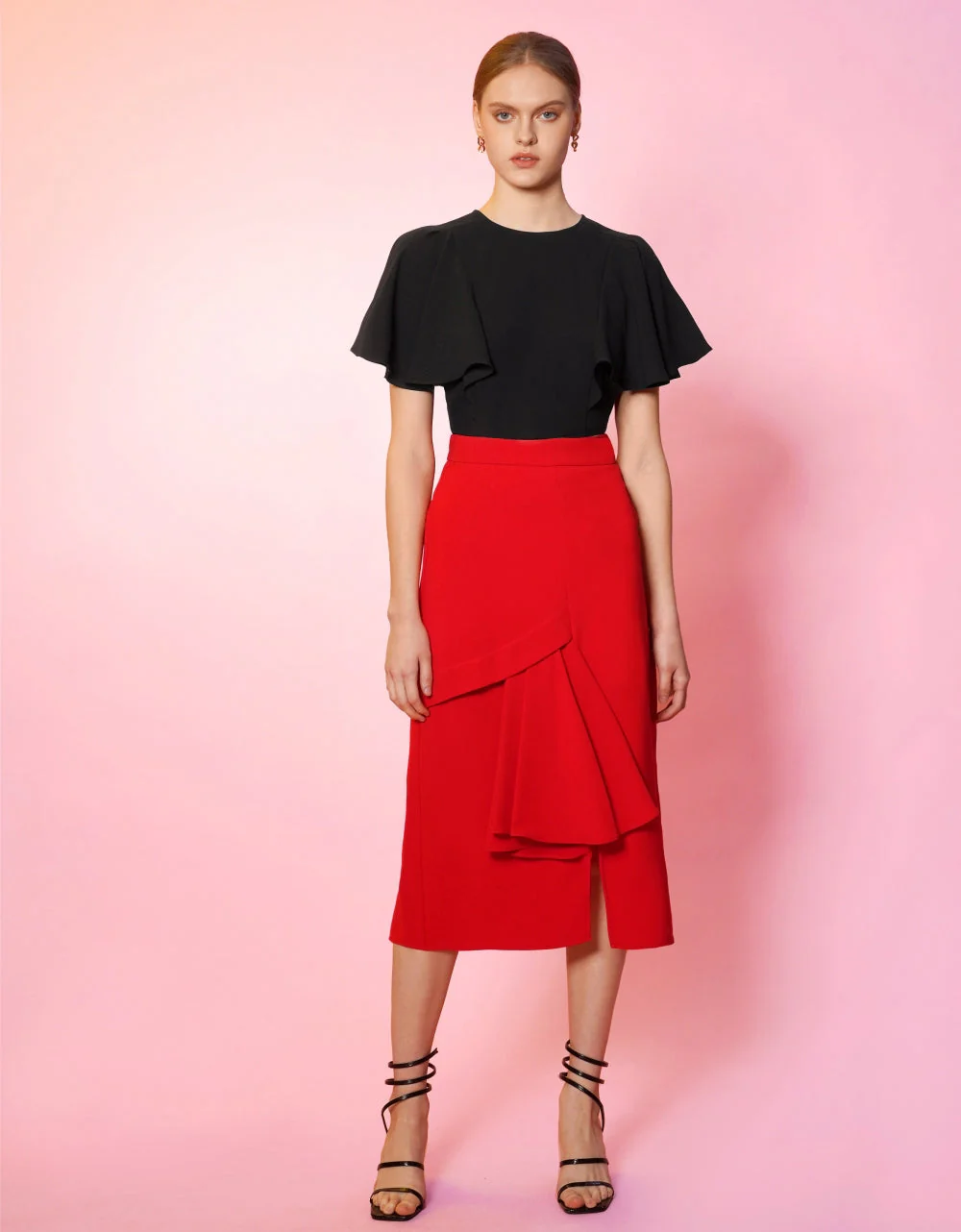 Drape Front Midi Skirt - Image 8
