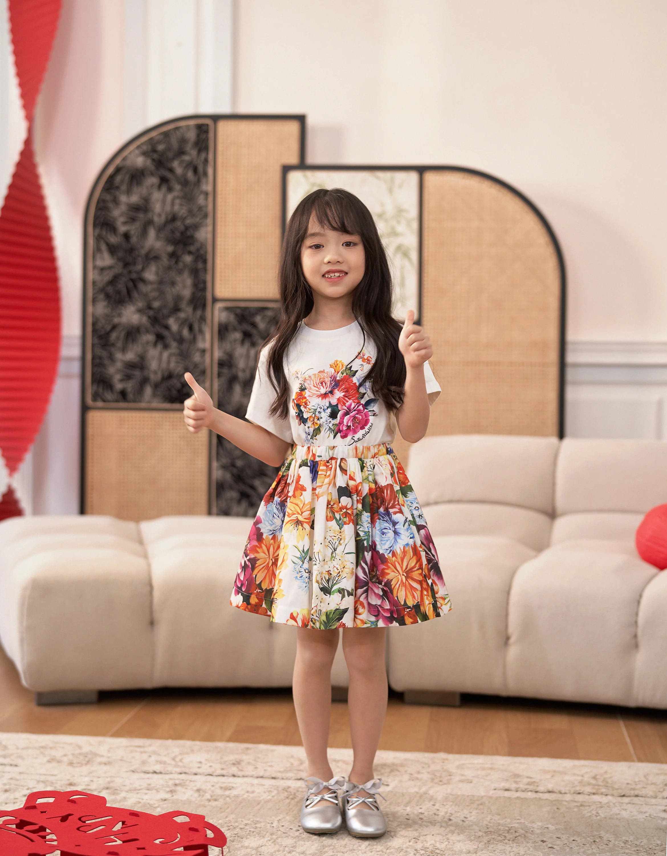 Elastic Waist Floral Skirt - Image 4