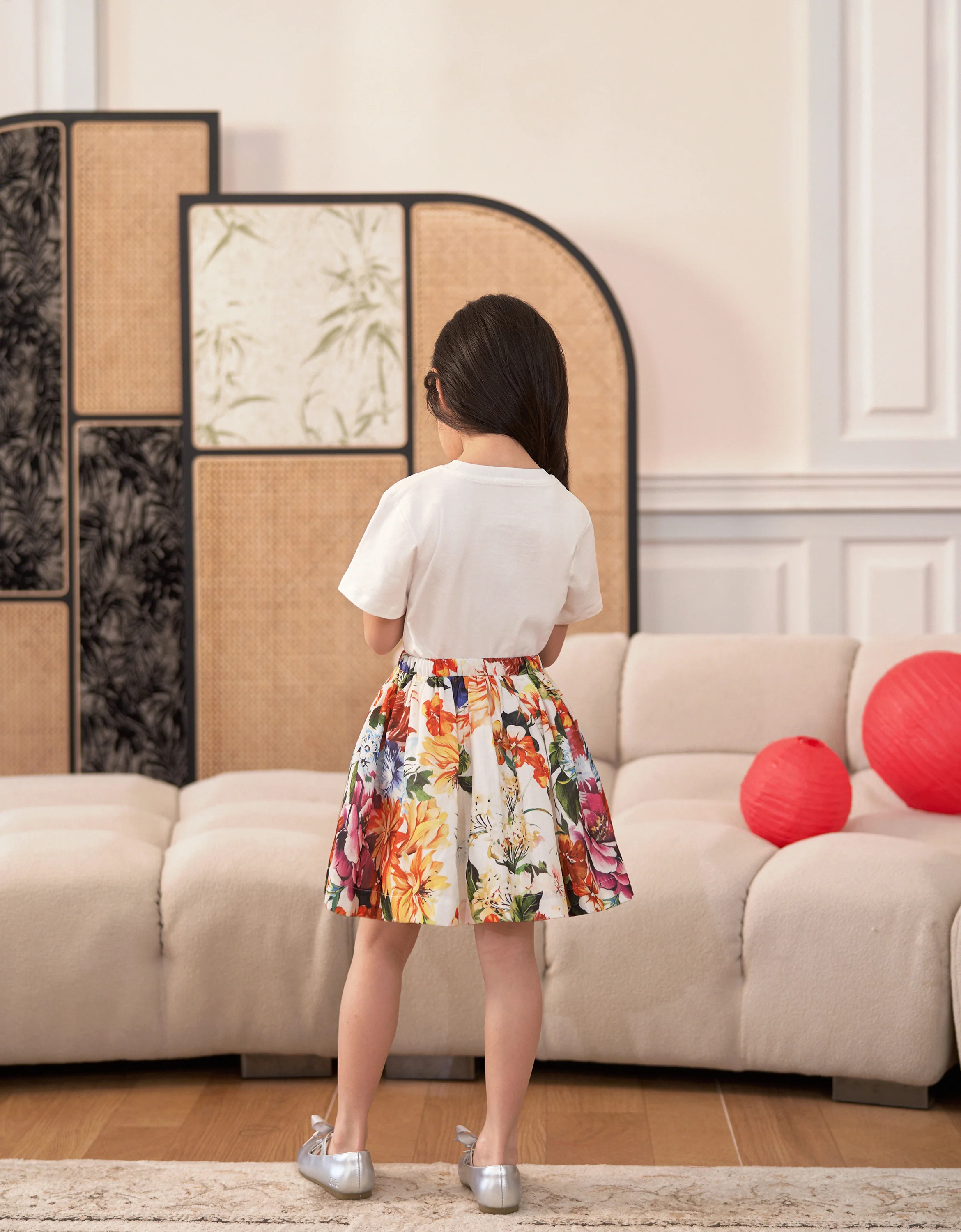 Elastic Waist Floral Skirt - Image 5