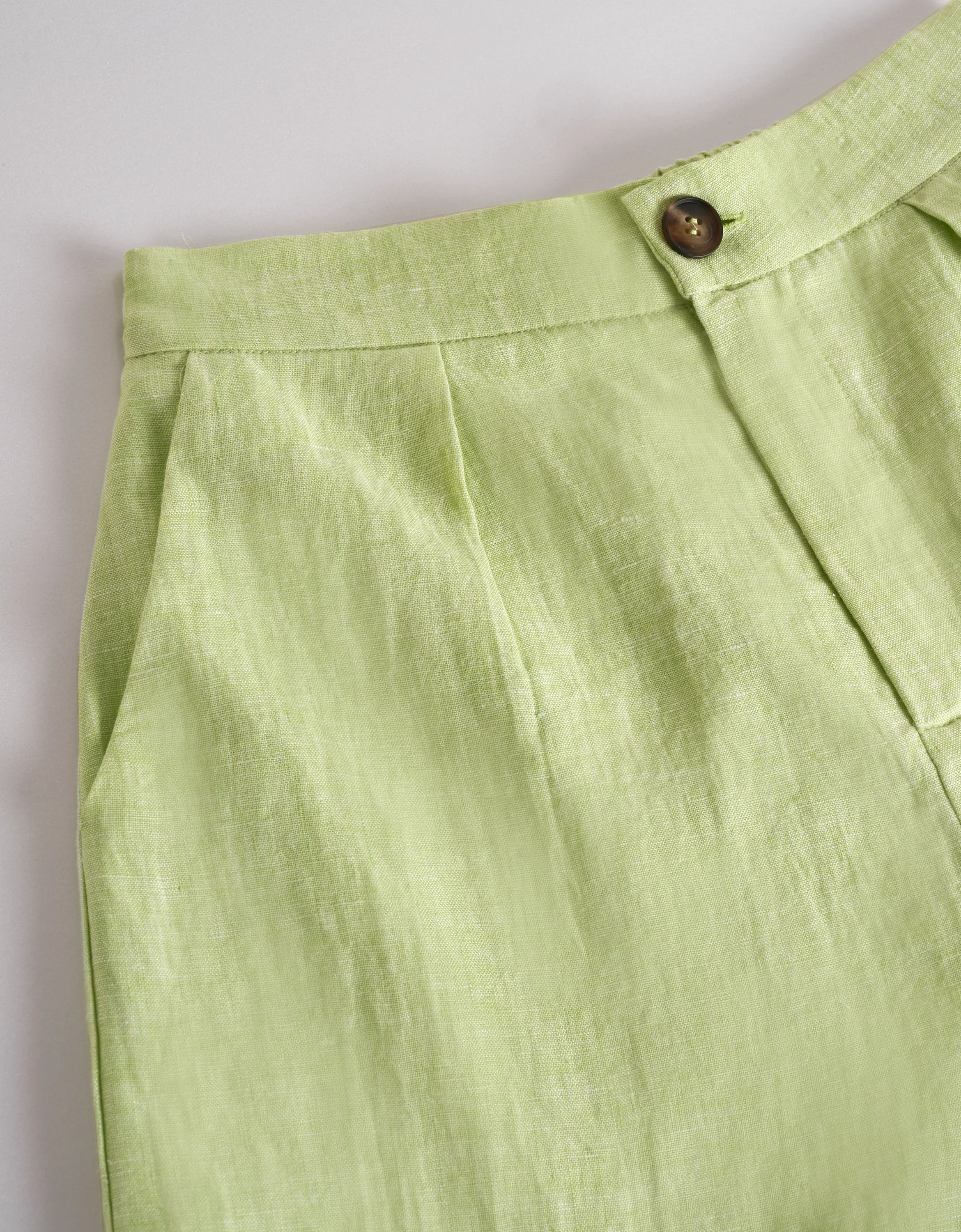 Elastic Waist Linen Shorts - Image 13