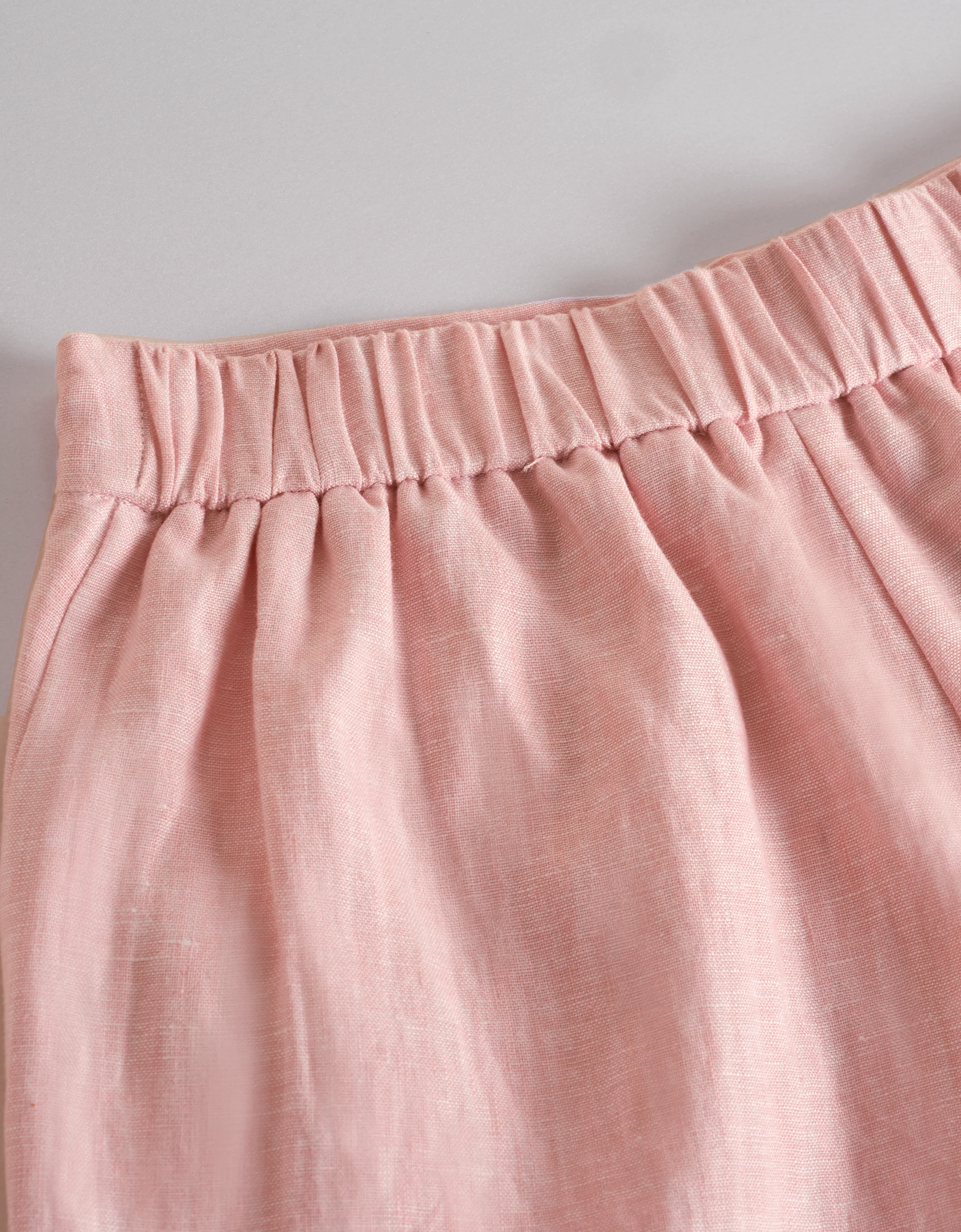 Elastic Waist Linen Shorts - Image 7